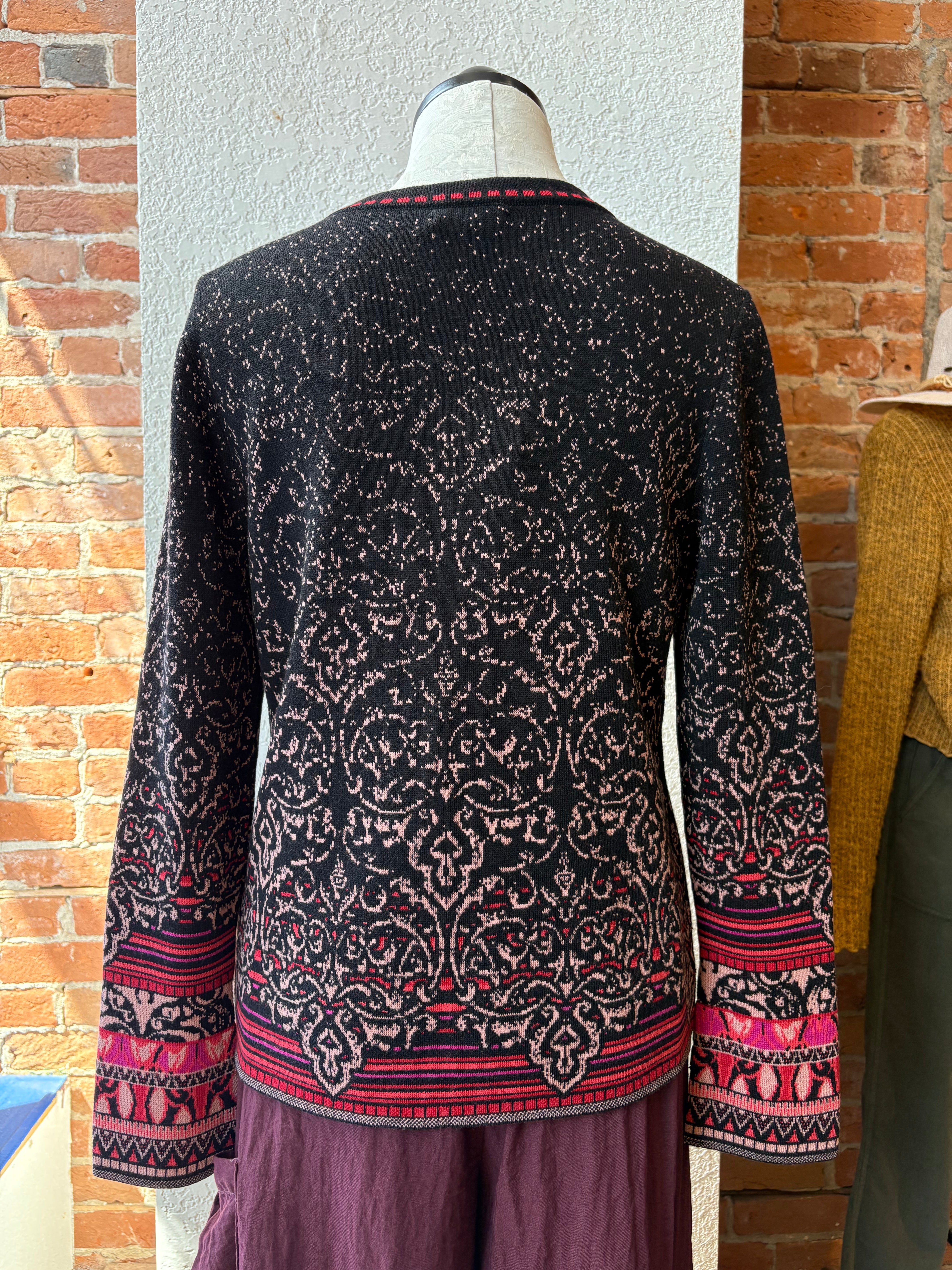 Ivko cardigan, ornament pattern 100% wool