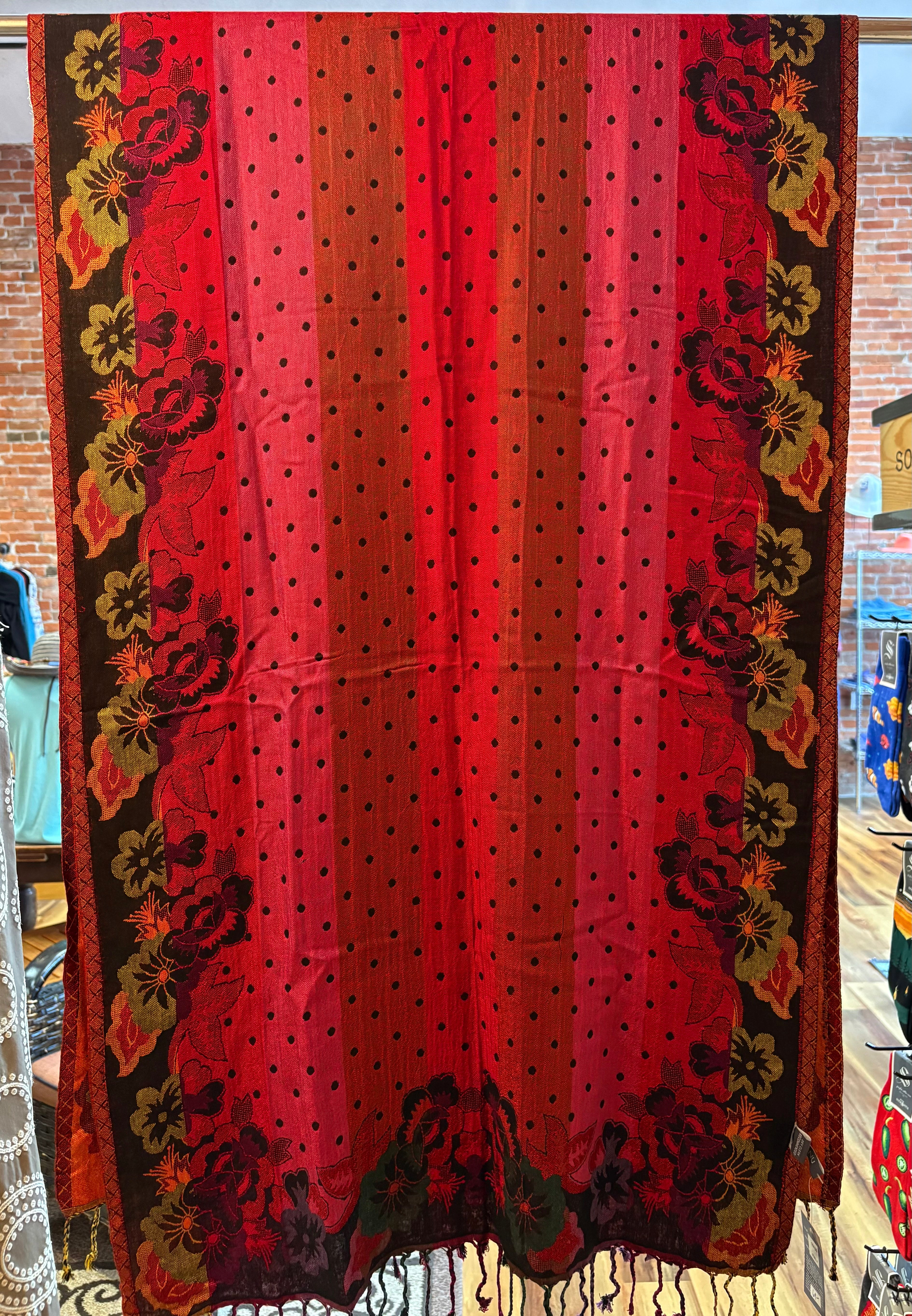 ANU embroidered Italy shawl, viscose