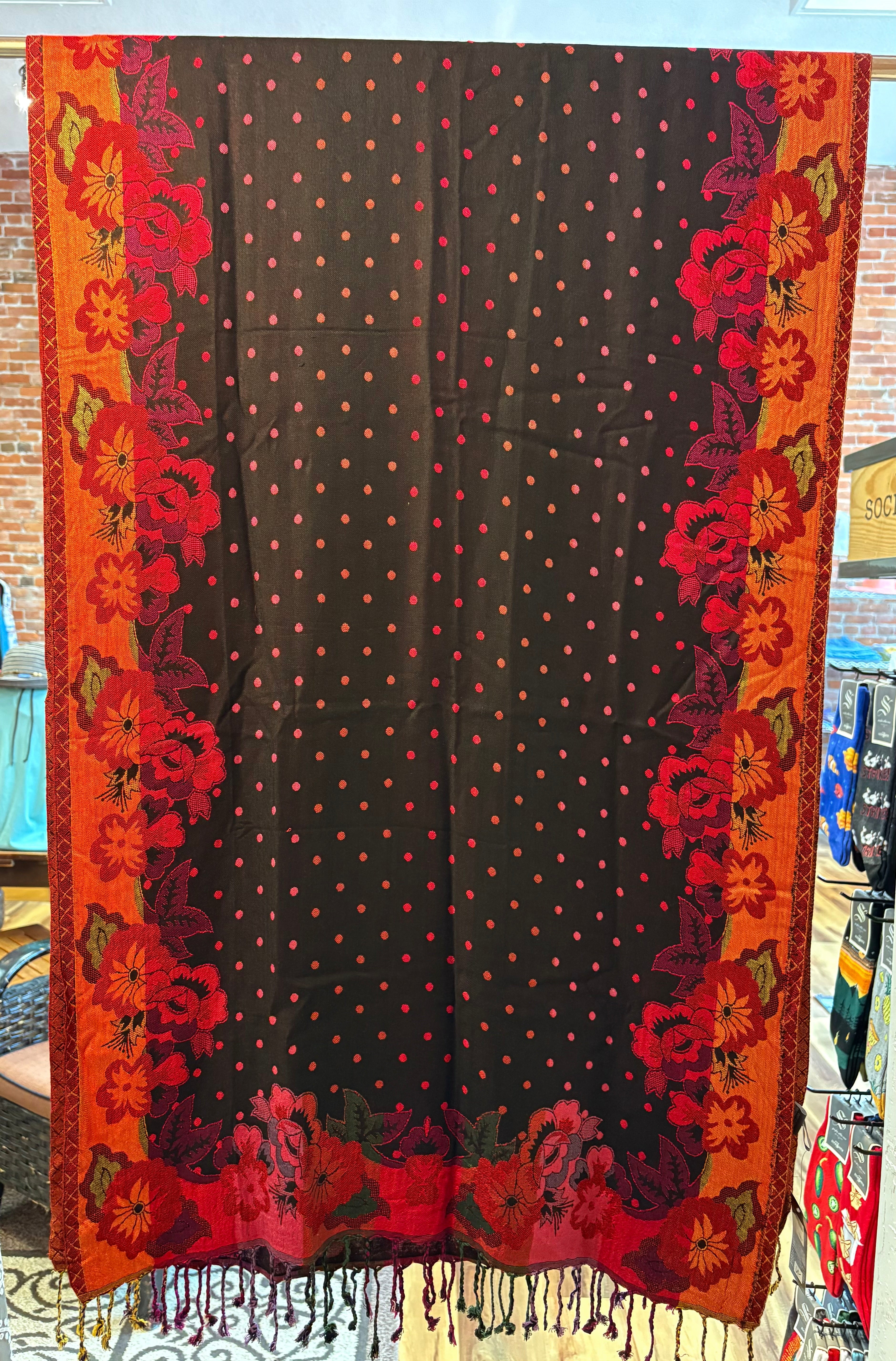 ANU embroidered Italy shawl, viscose