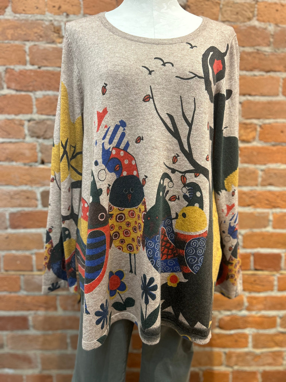 Shana sweater, Birds scoopneck