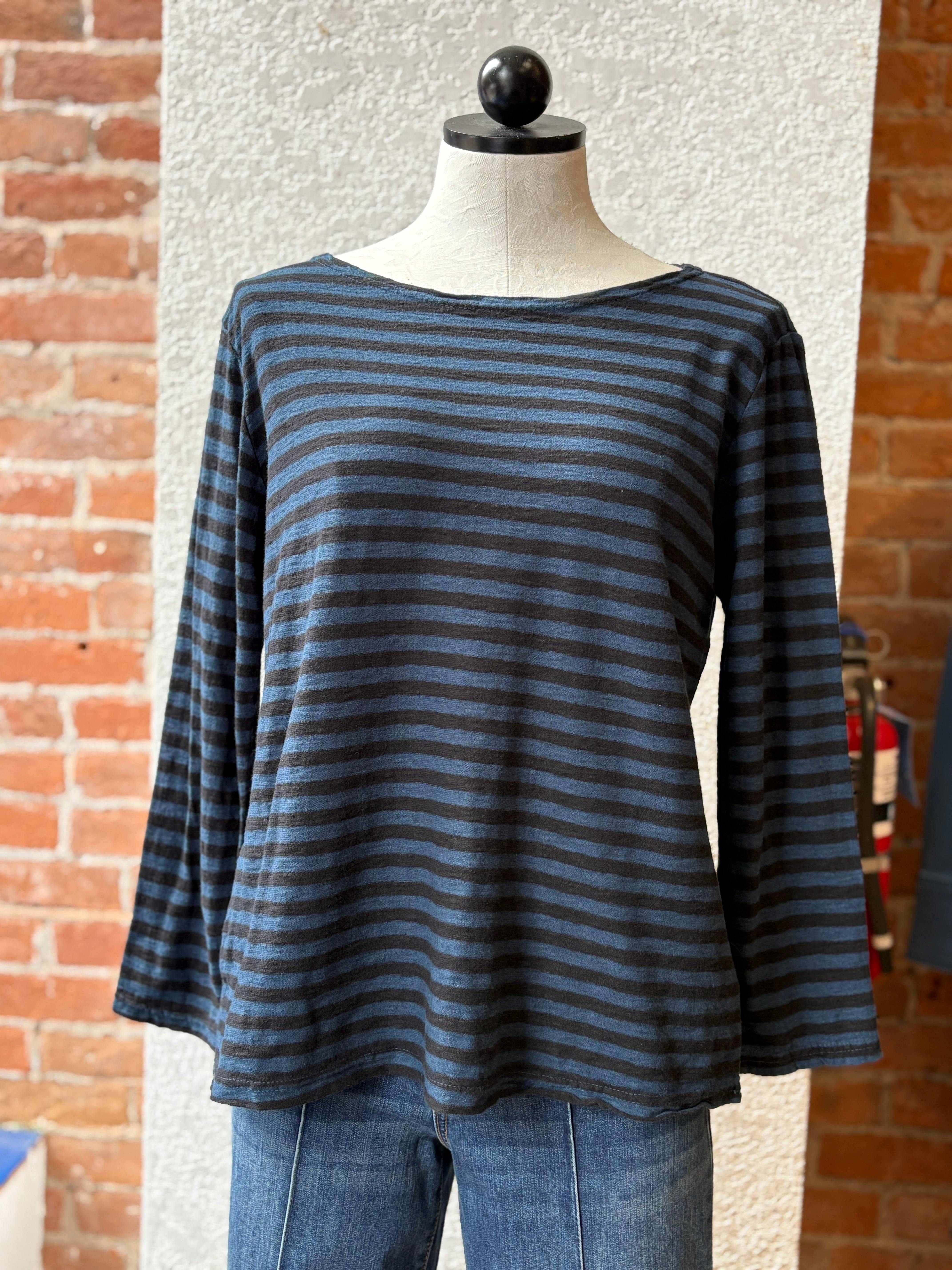 Cut Loose t-shirt, boatneck stripe Etan