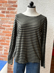 Cut Loose t-shirt, sporty stripe Kelp