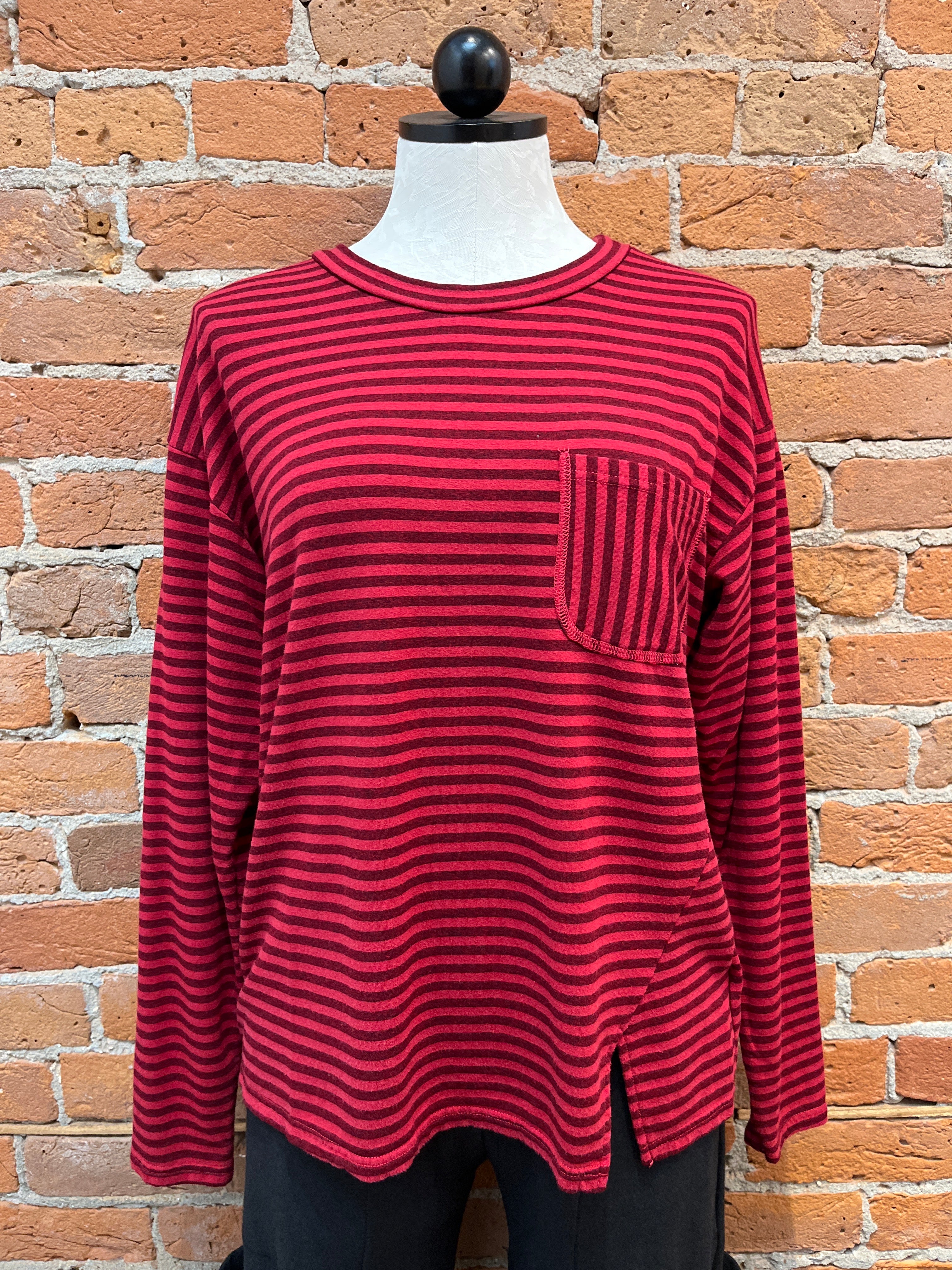Cut Loose shirt, cropped fleece stripe