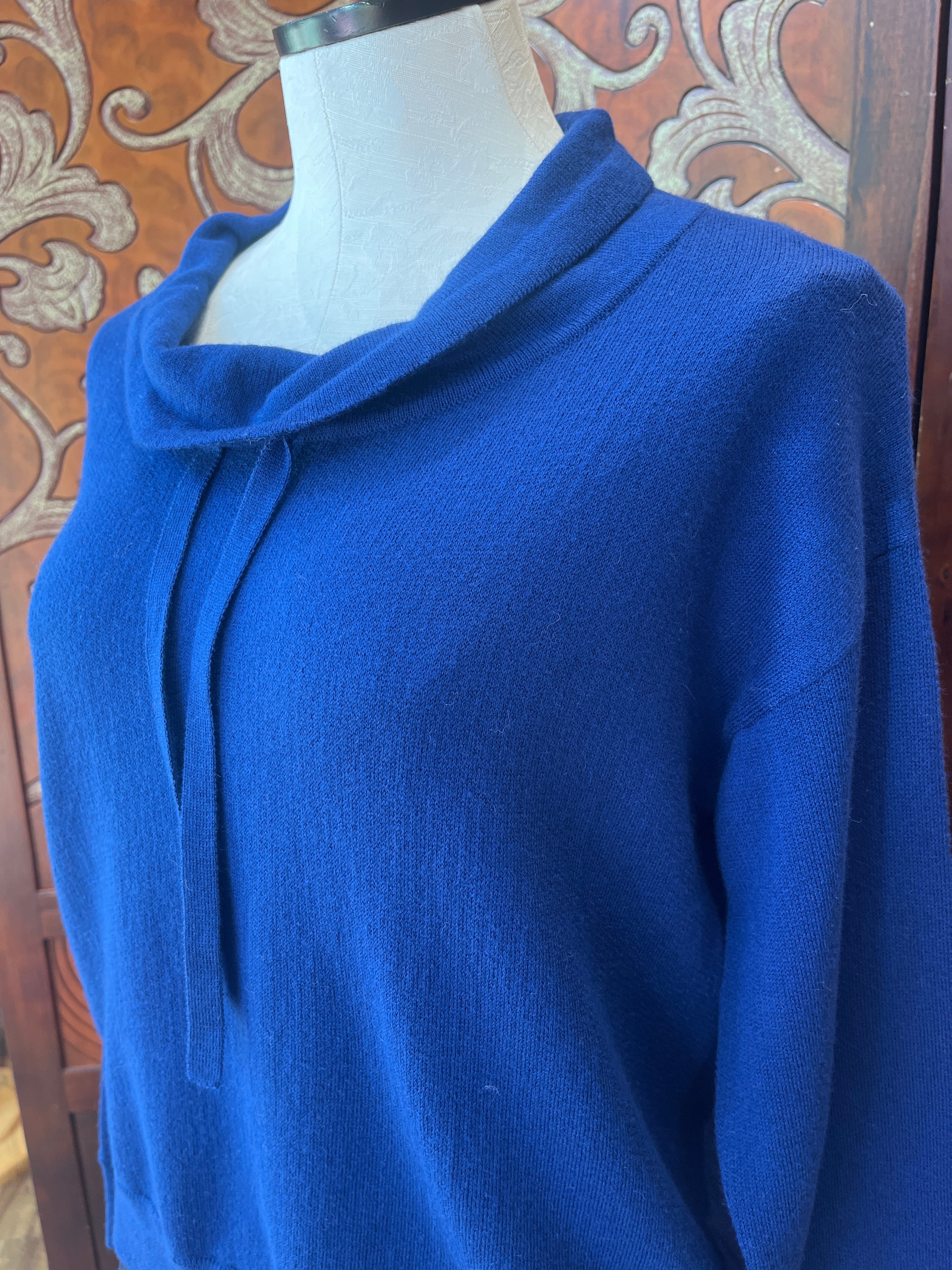 Alashan sweater LC2201, Terry Stitch cowl neck cotton cashmere