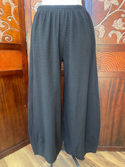 Cut Loose pants, cropped stripe with darts Black