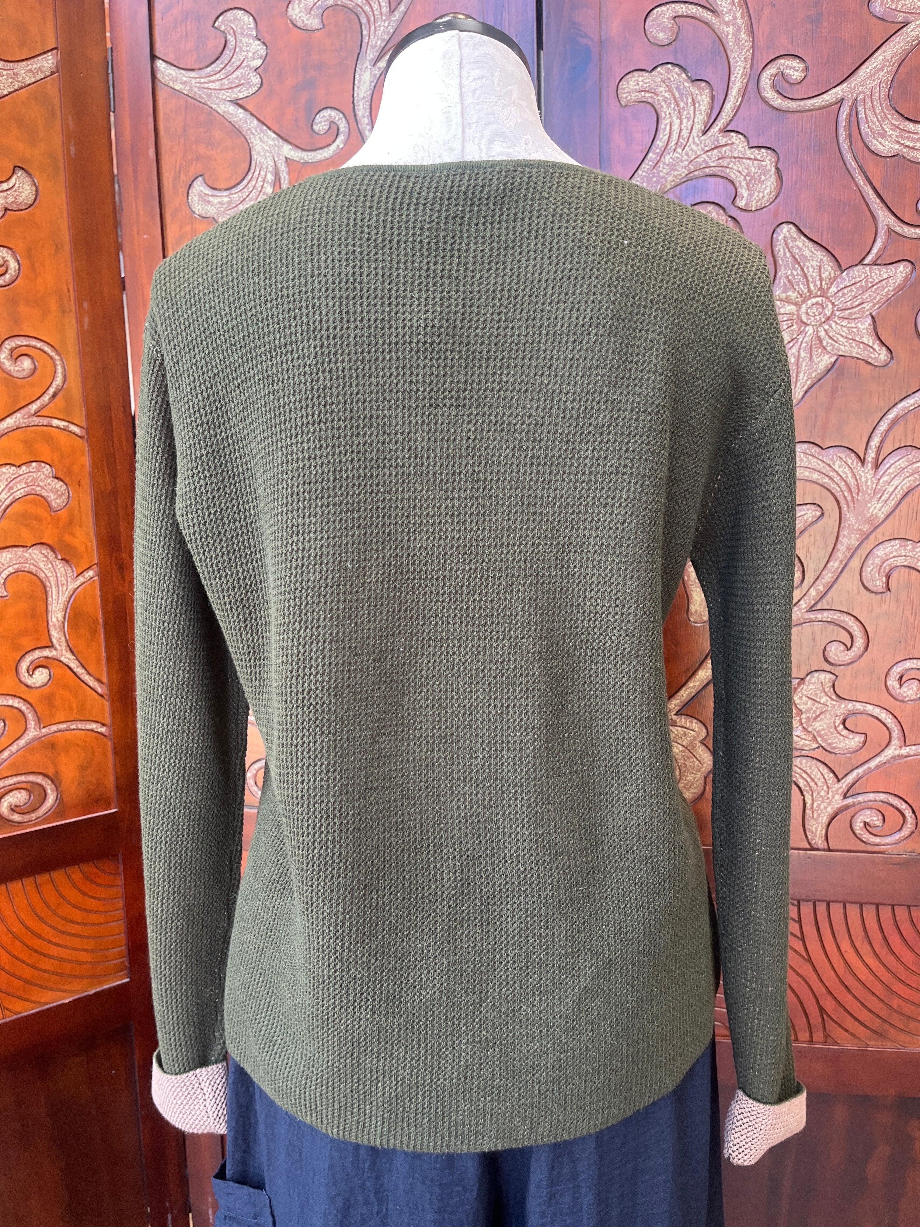Alashan sweater LC2009, Plaited Reversible cotton cashmere