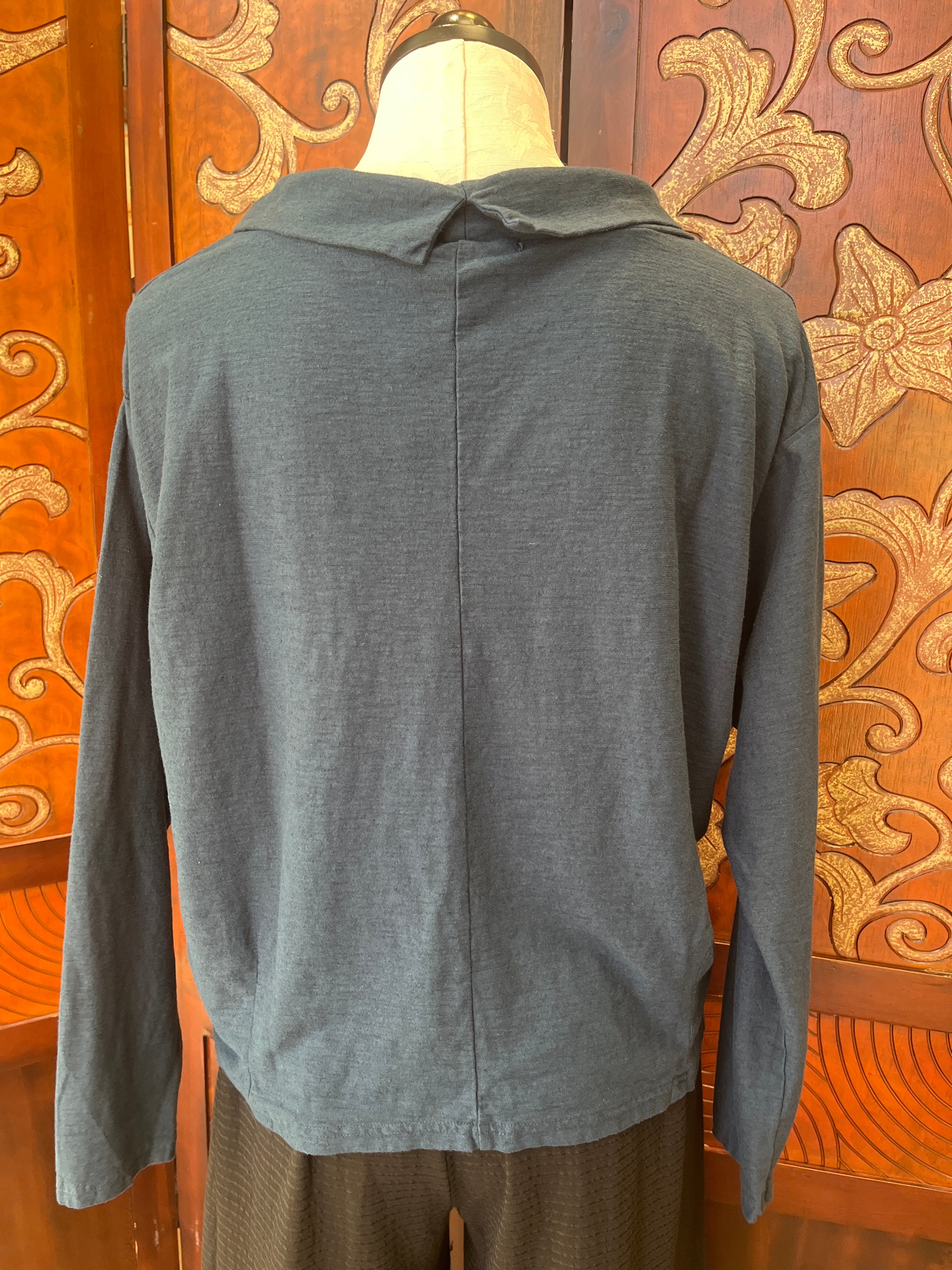 Cut Loose t-shirt, cowl neck cotton-linen blend (2 colors)