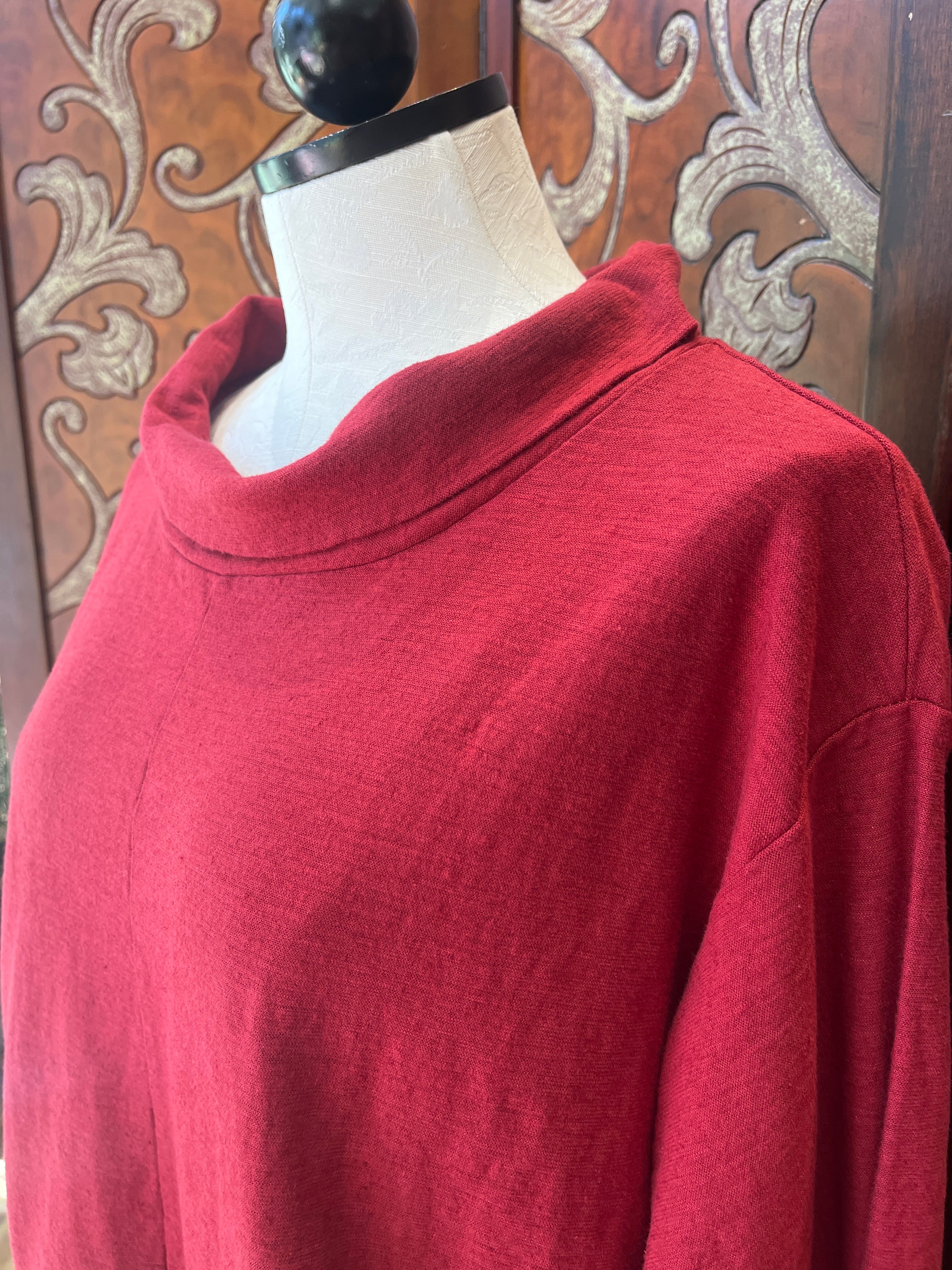 Cut Loose t-shirt, cowl neck cotton-linen blend (2 colors)