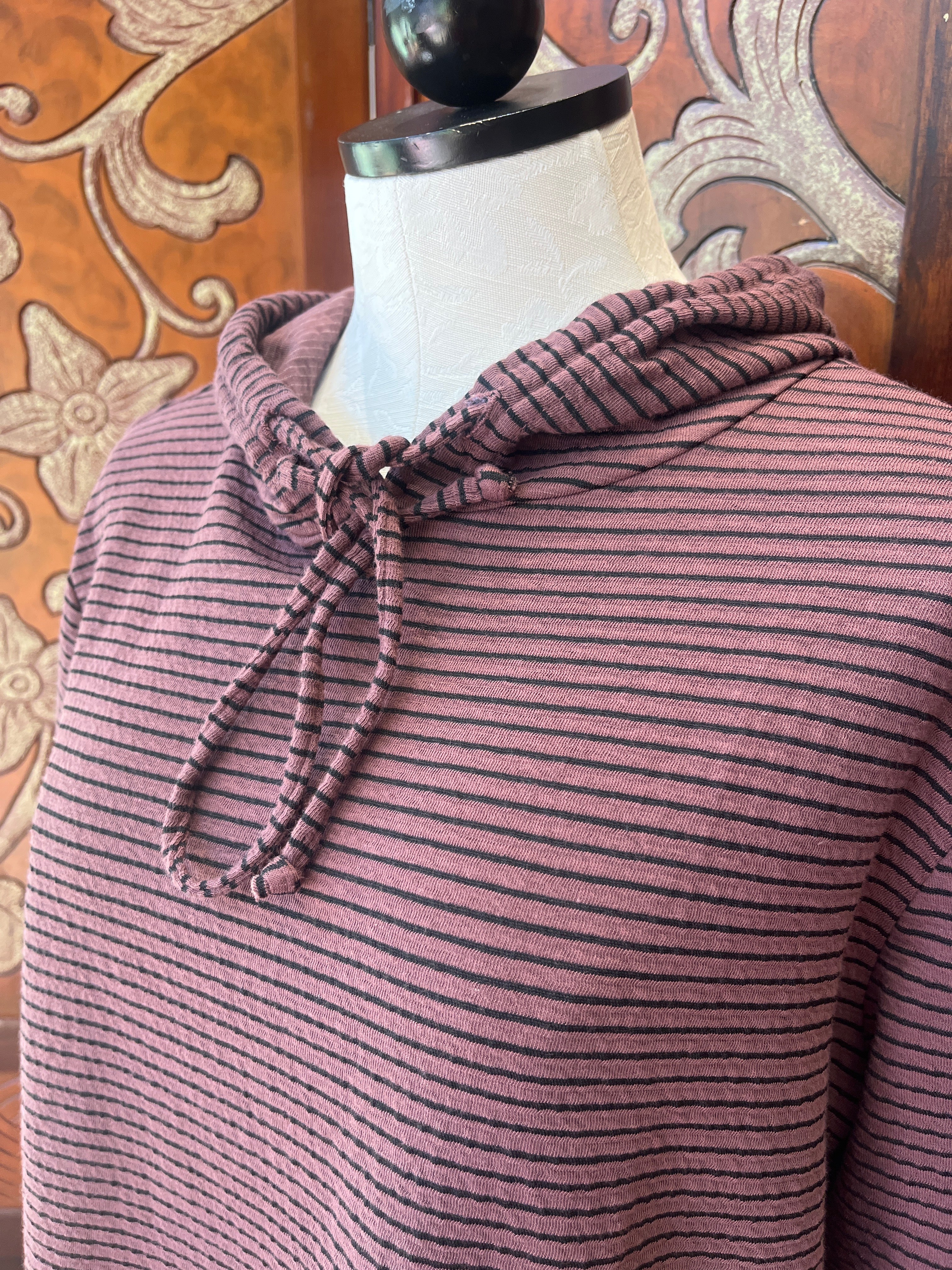 Cut Loose hoodie, double-cloth stripe Cinnabark and Etan