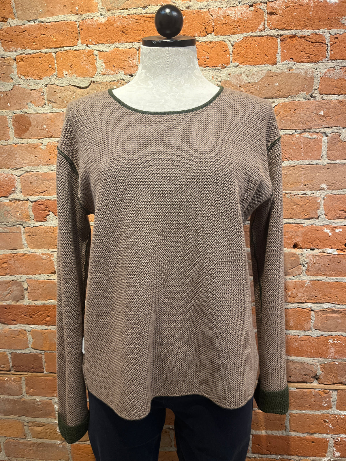 Alashan sweater LC2009, Plaited Reversible cotton cashmere