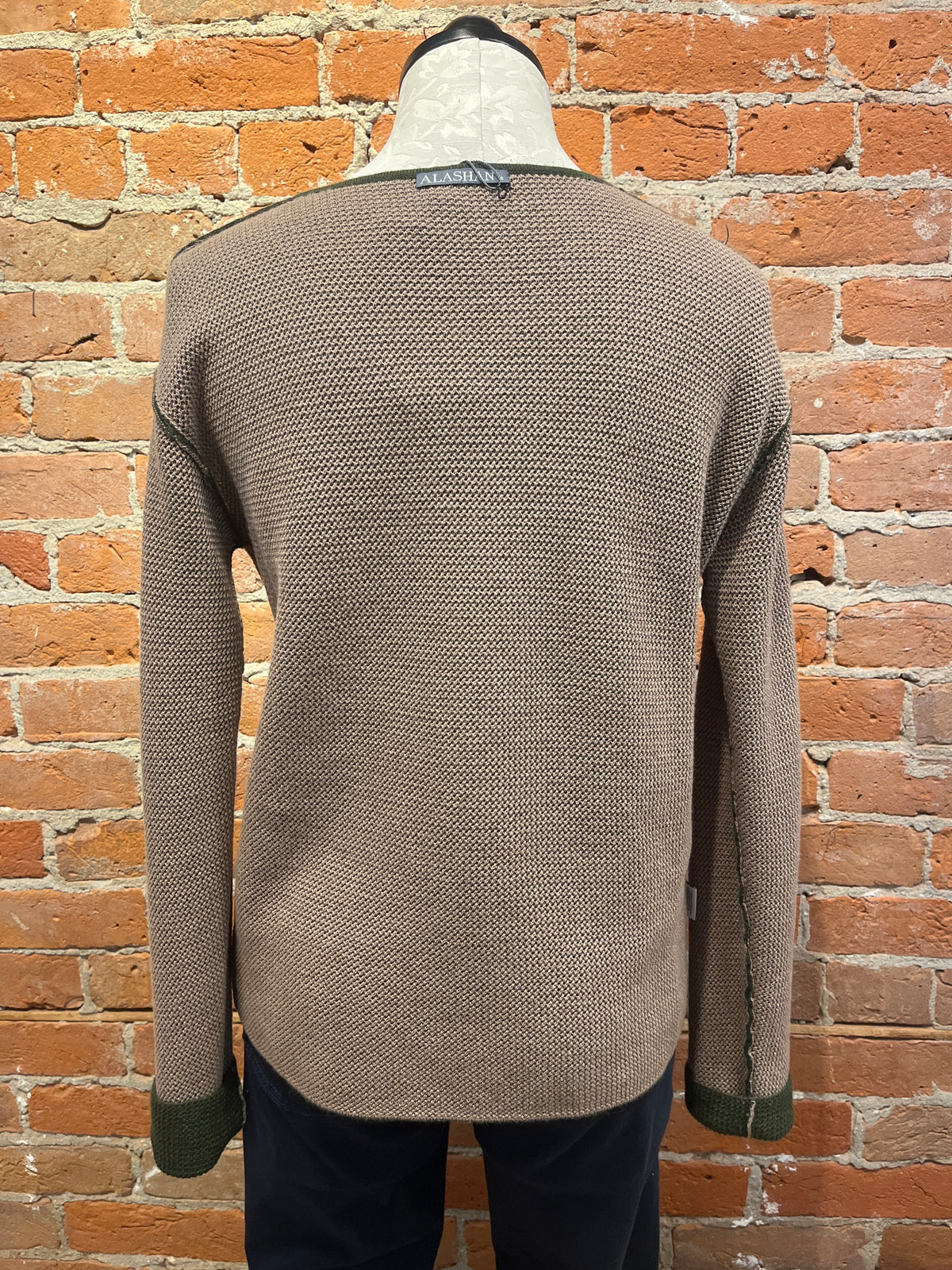 Alashan sweater LC2009, Plaited Reversible cotton cashmere