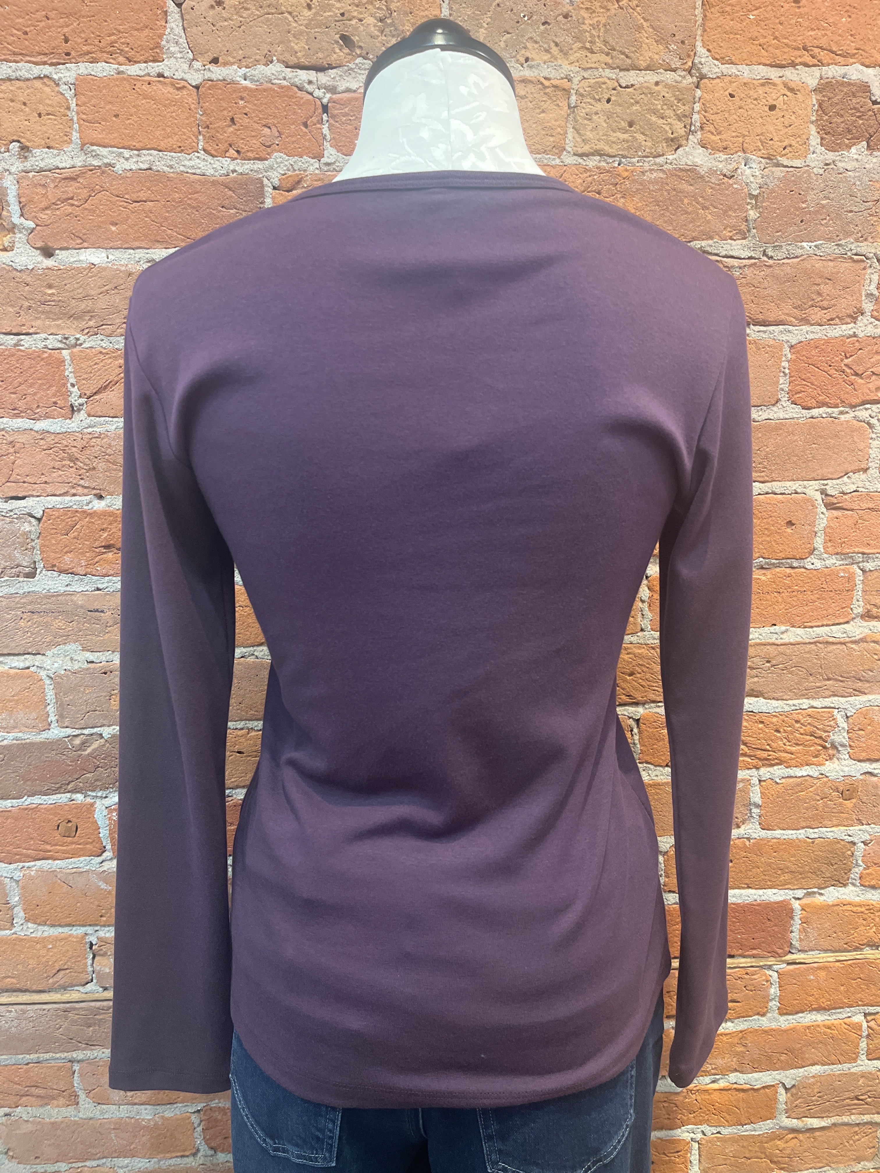 Necessitees t-shirt, shirred v-neck long-sleeve