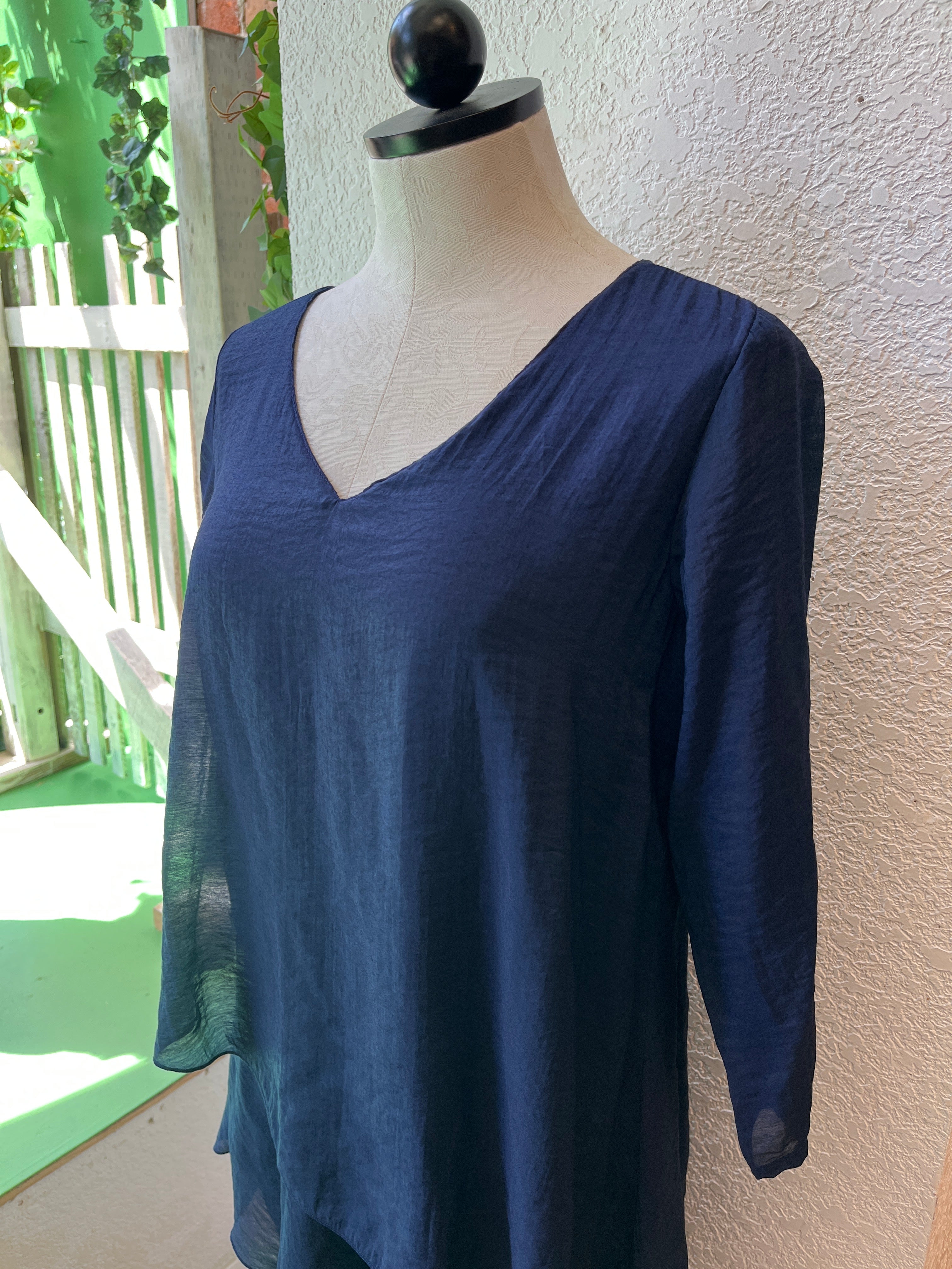 CMC dress 9981, solid cupro 3-tier 3/4 sleeve SALE Size S
