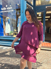 CMC dress 9981, solid cupro 3-tier 3/4 sleeve