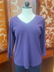 CMC t-shirt 3357, cotton stripe v-neck Jam