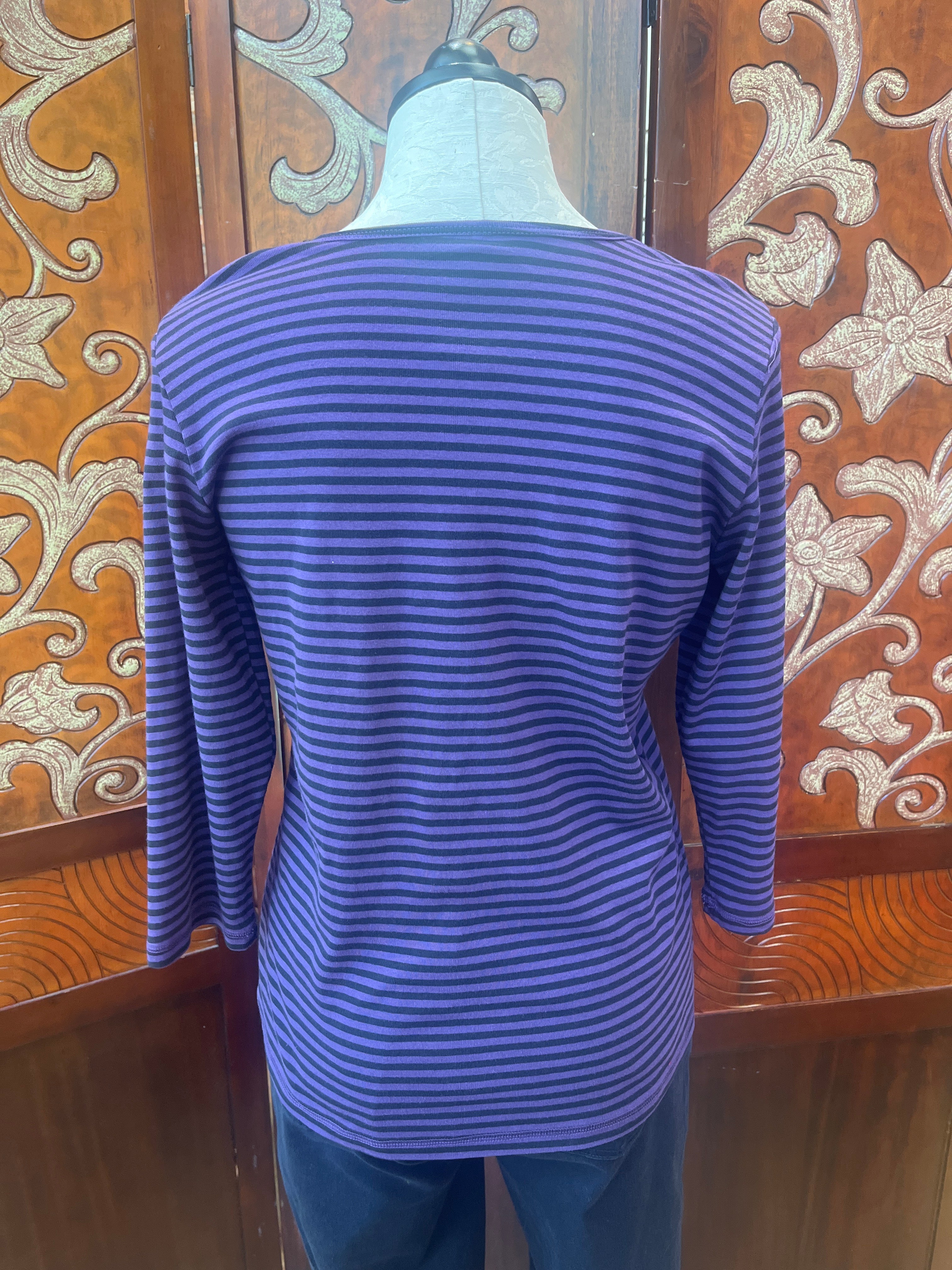 CMC t-shirt 3357, cotton stripe v-neck Jam