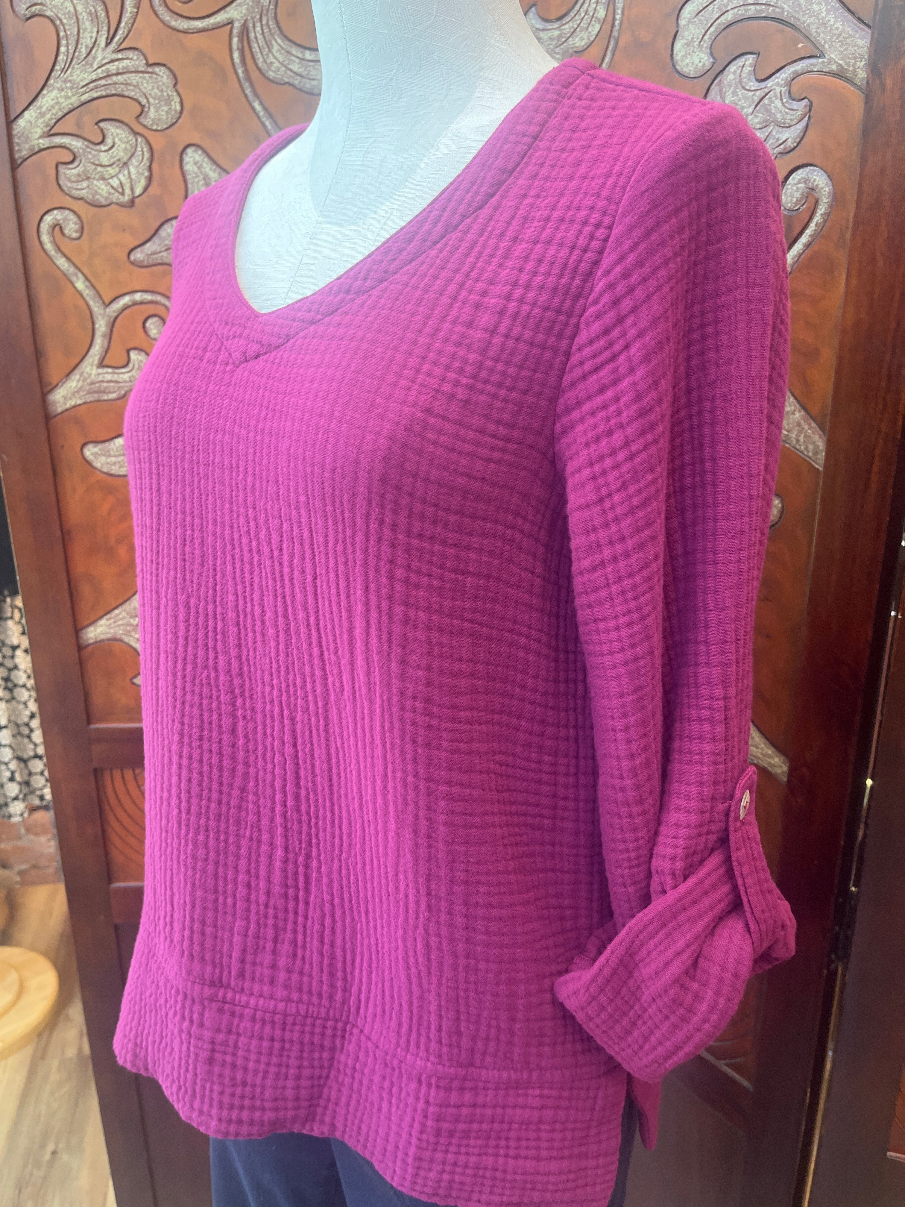 CMC shirt 5607, 3-layer cotton gauze 3/4 sleeve