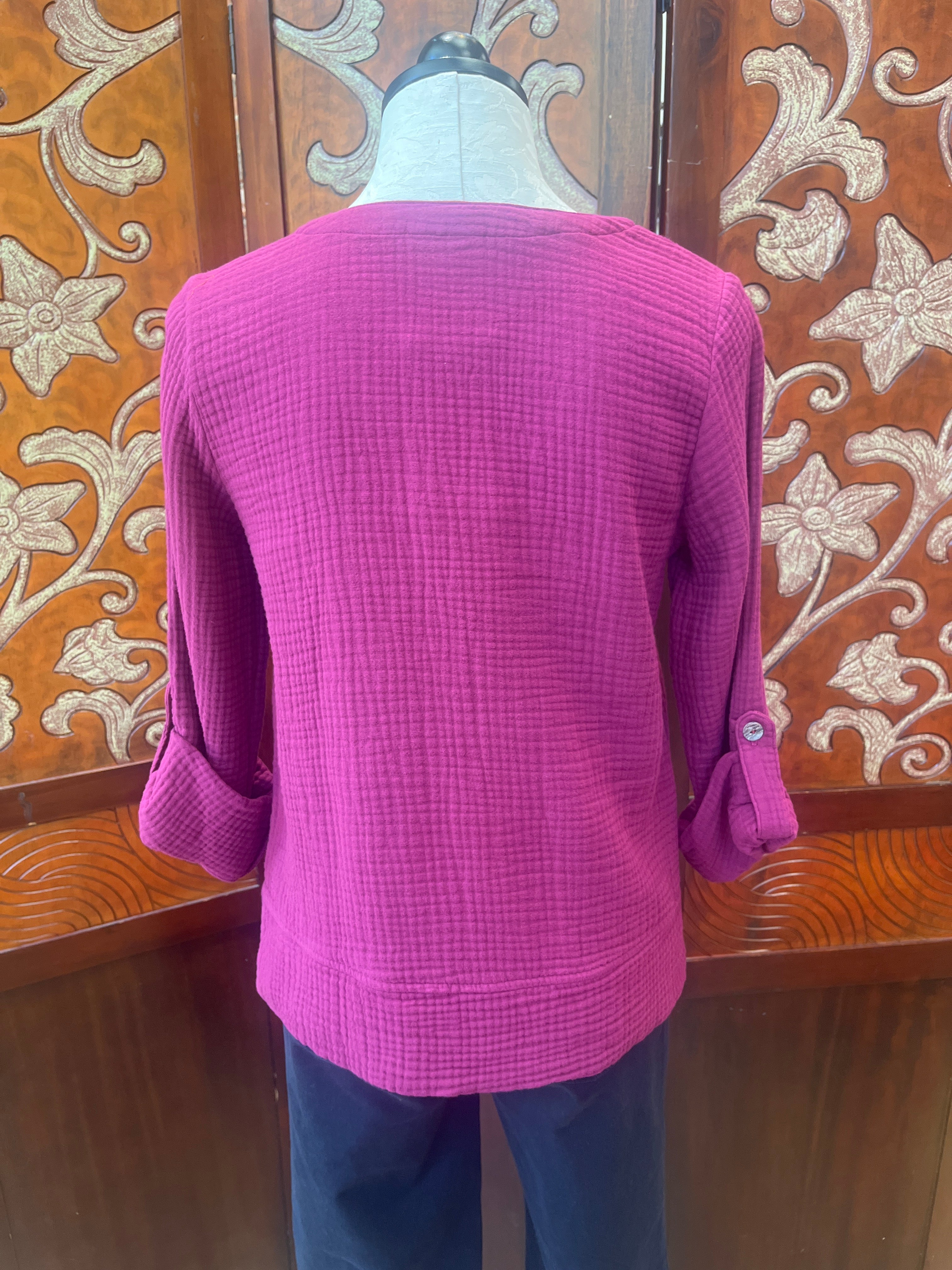 CMC shirt 5607, 3-layer cotton gauze 3/4 sleeve