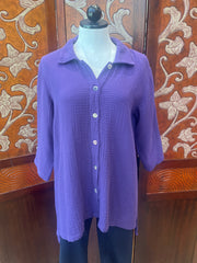 CMC shirt 5680, 3-layer cotton gauze button front