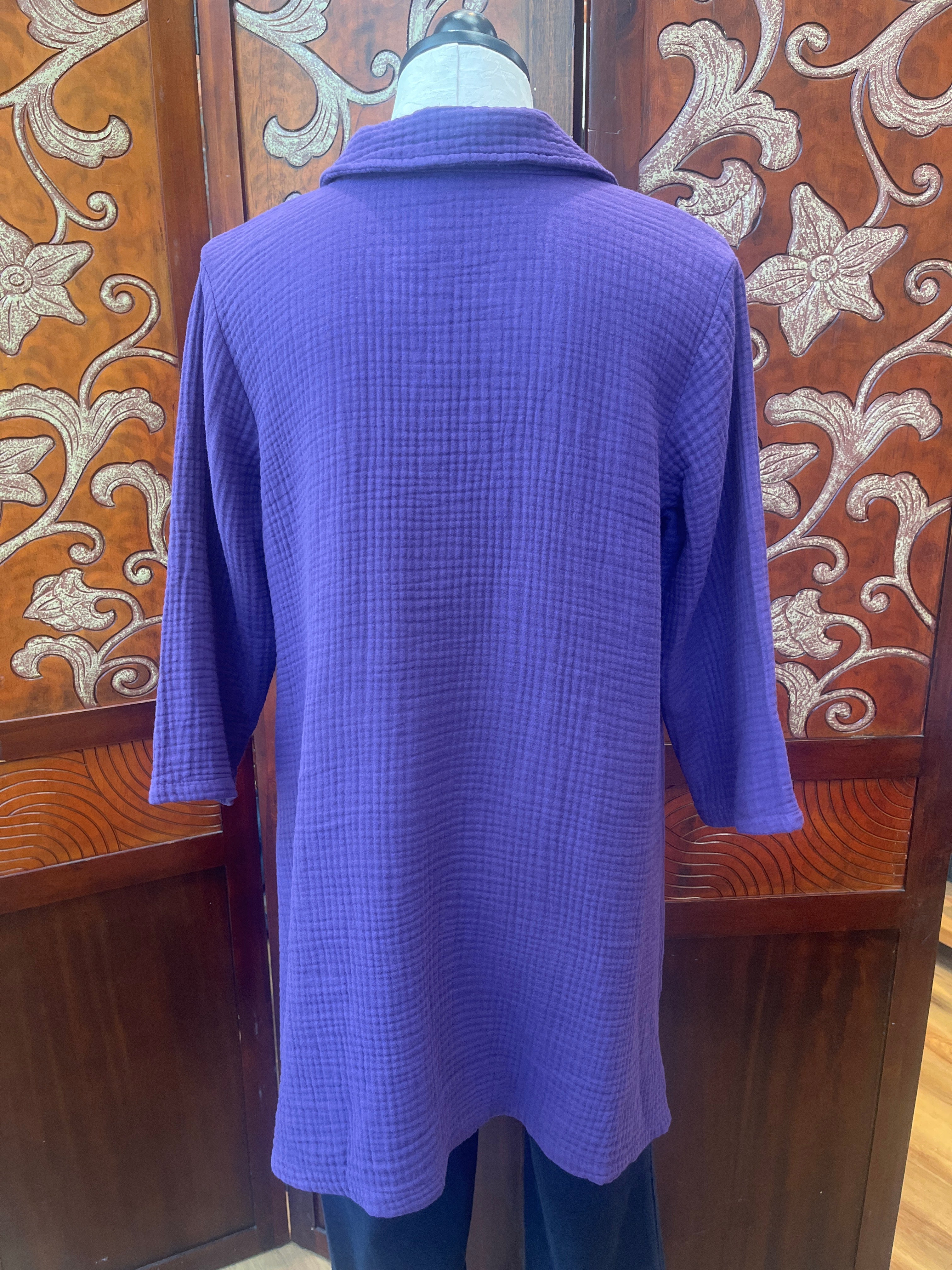 CMC shirt 5680, 3-layer cotton gauze button front