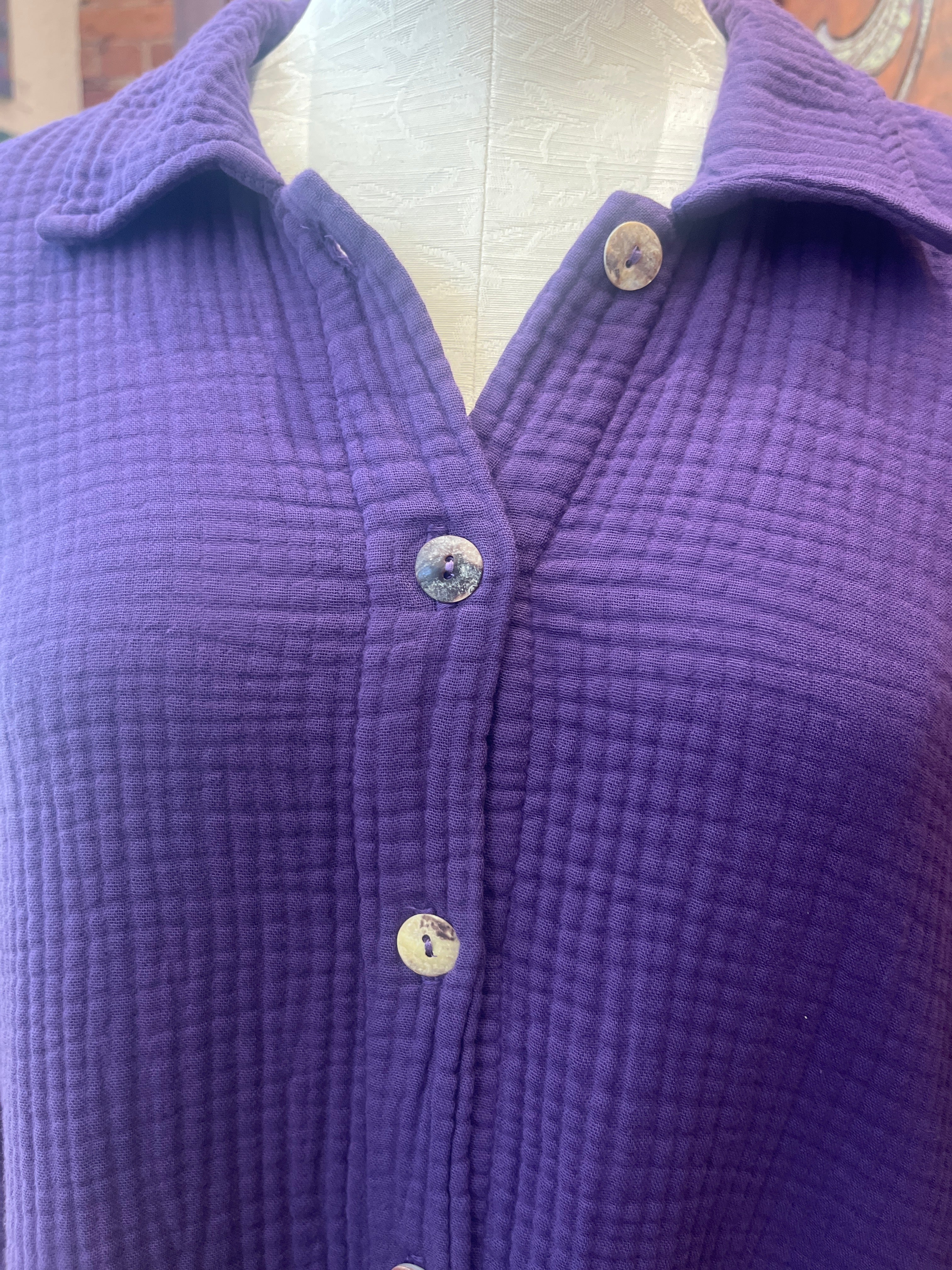 CMC shirt 5680, 3-layer cotton gauze button front