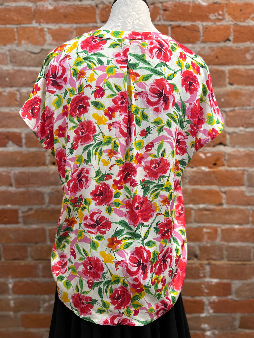 Renuar shirt 5110, cap sleeve viscose floral