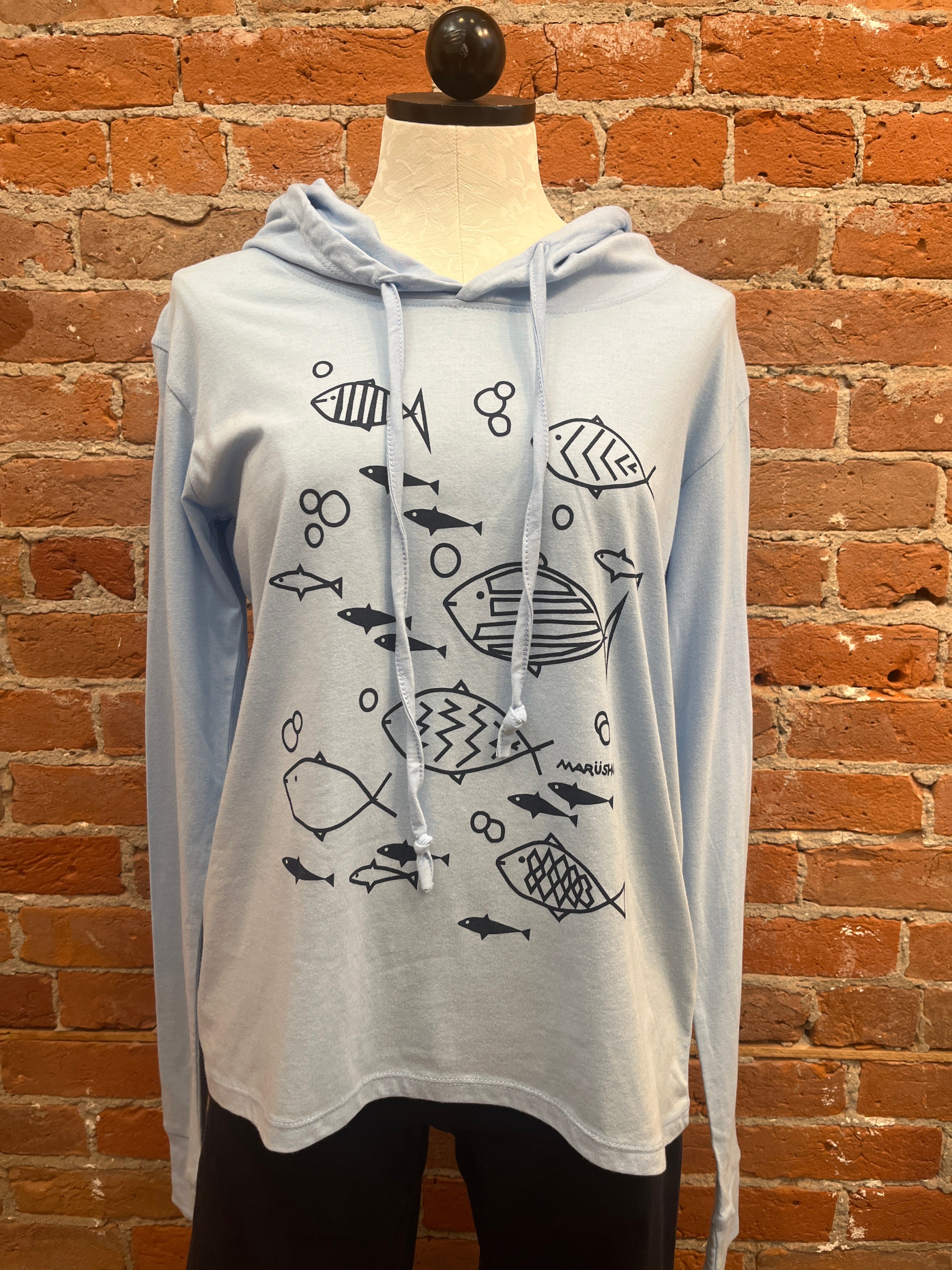 Marushka t-shirt hoodie, 50s Fish long sleeve