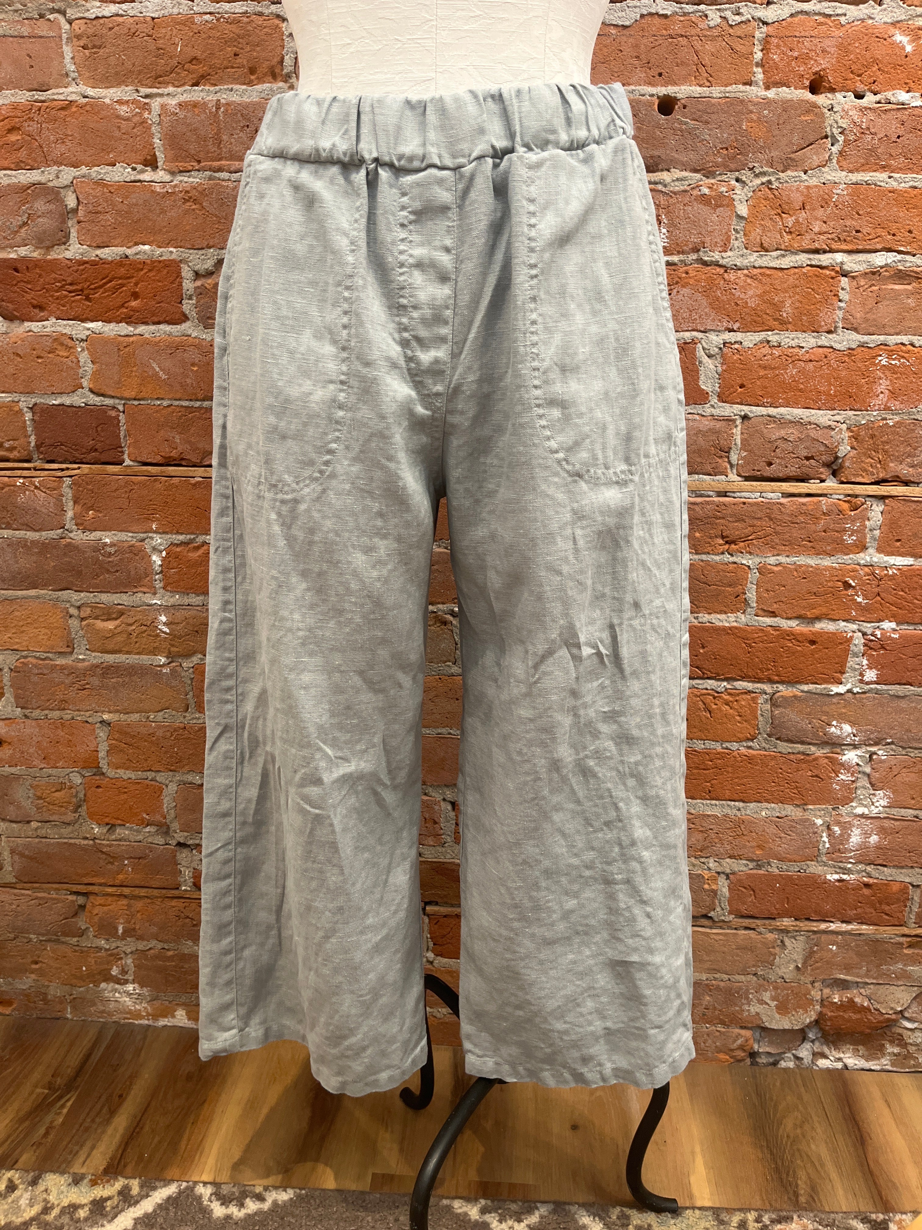 Cut Loose pants, easy crop linen with pockets