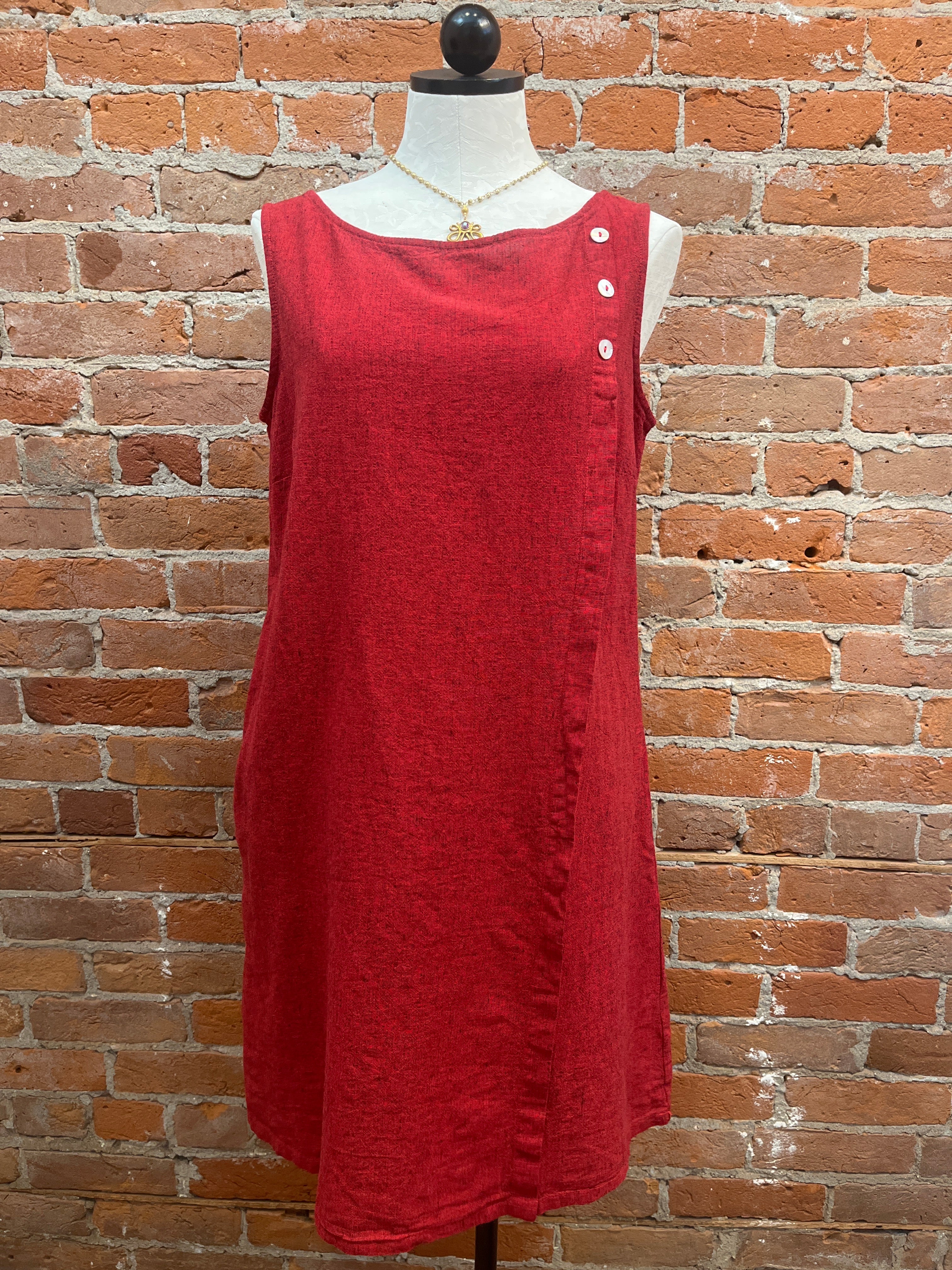 Cut Loose dress, linen-cotton sleeveless shift