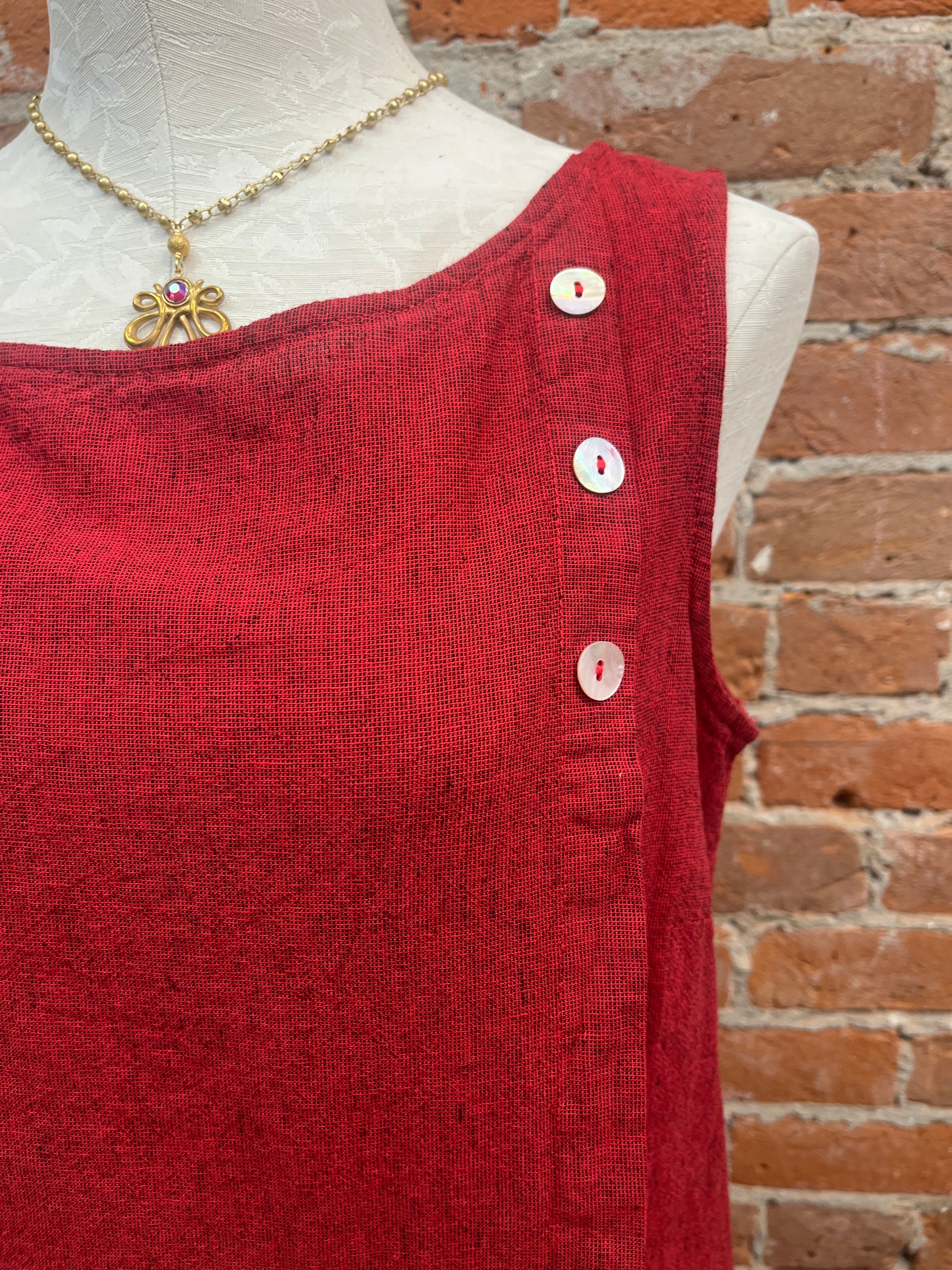 Cut Loose dress, linen-cotton sleeveless shift