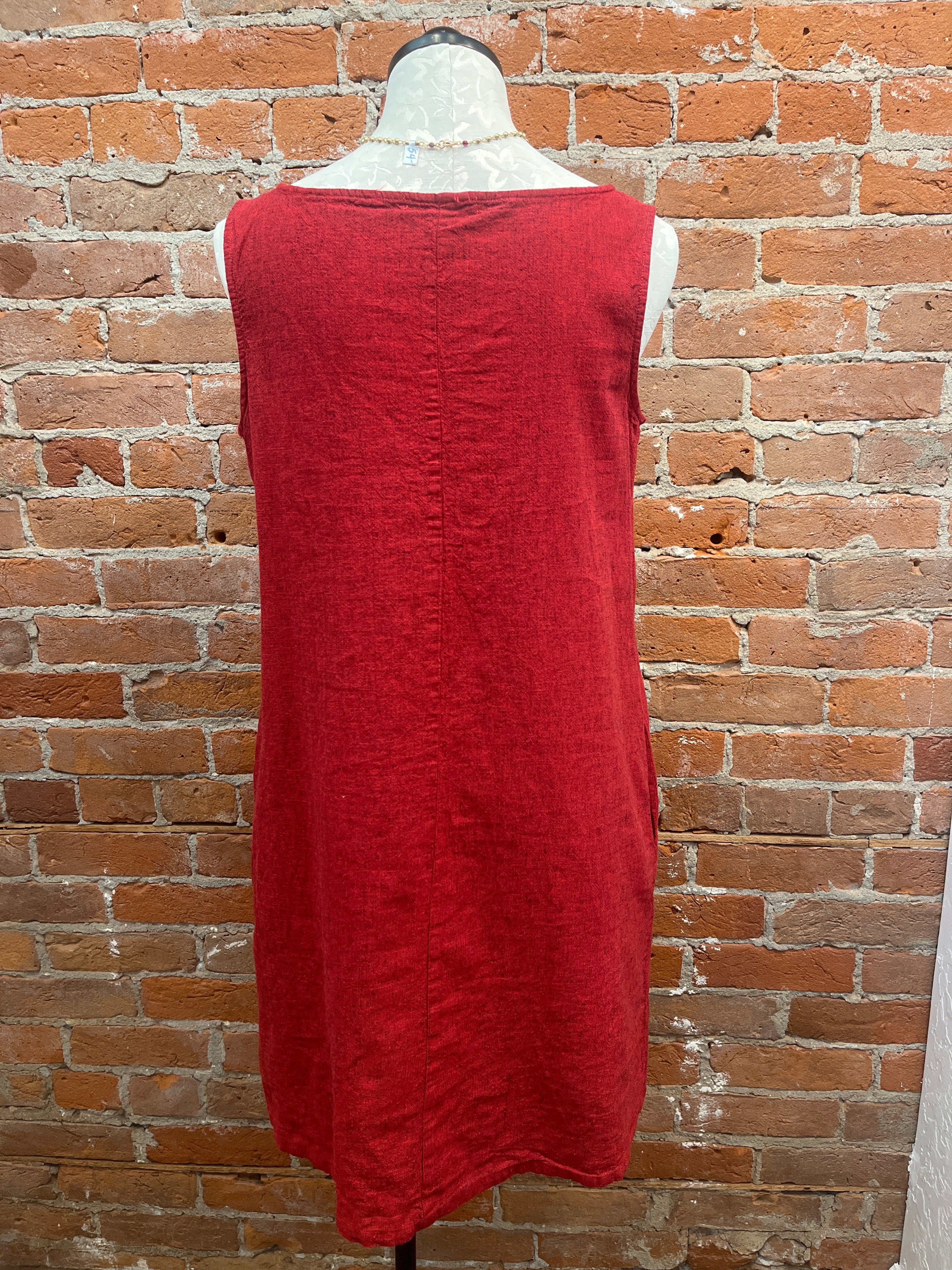 Camisa holgada de corte henley de lino y algodón con manga 3/4