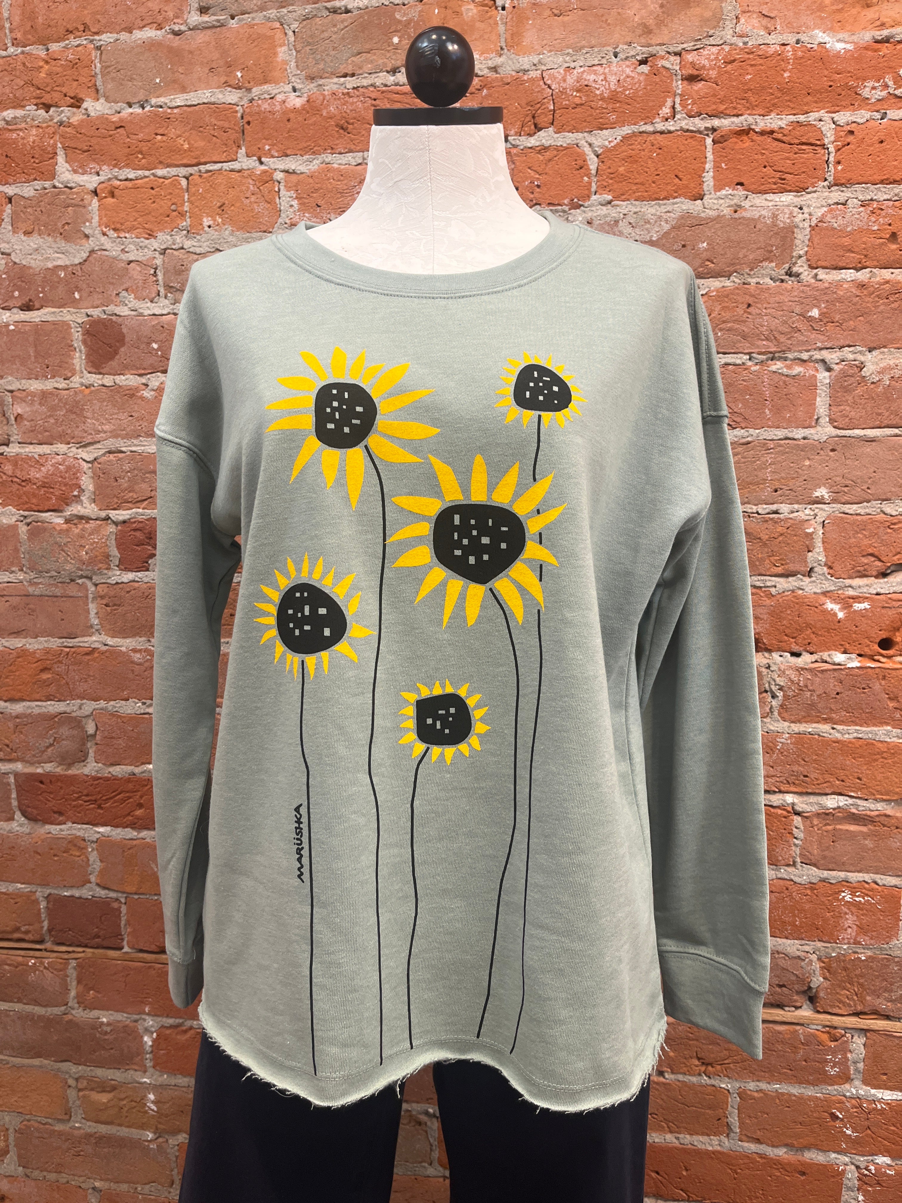Marushka sweatshirt, Sunflower Fields drop-shoulder fleece
