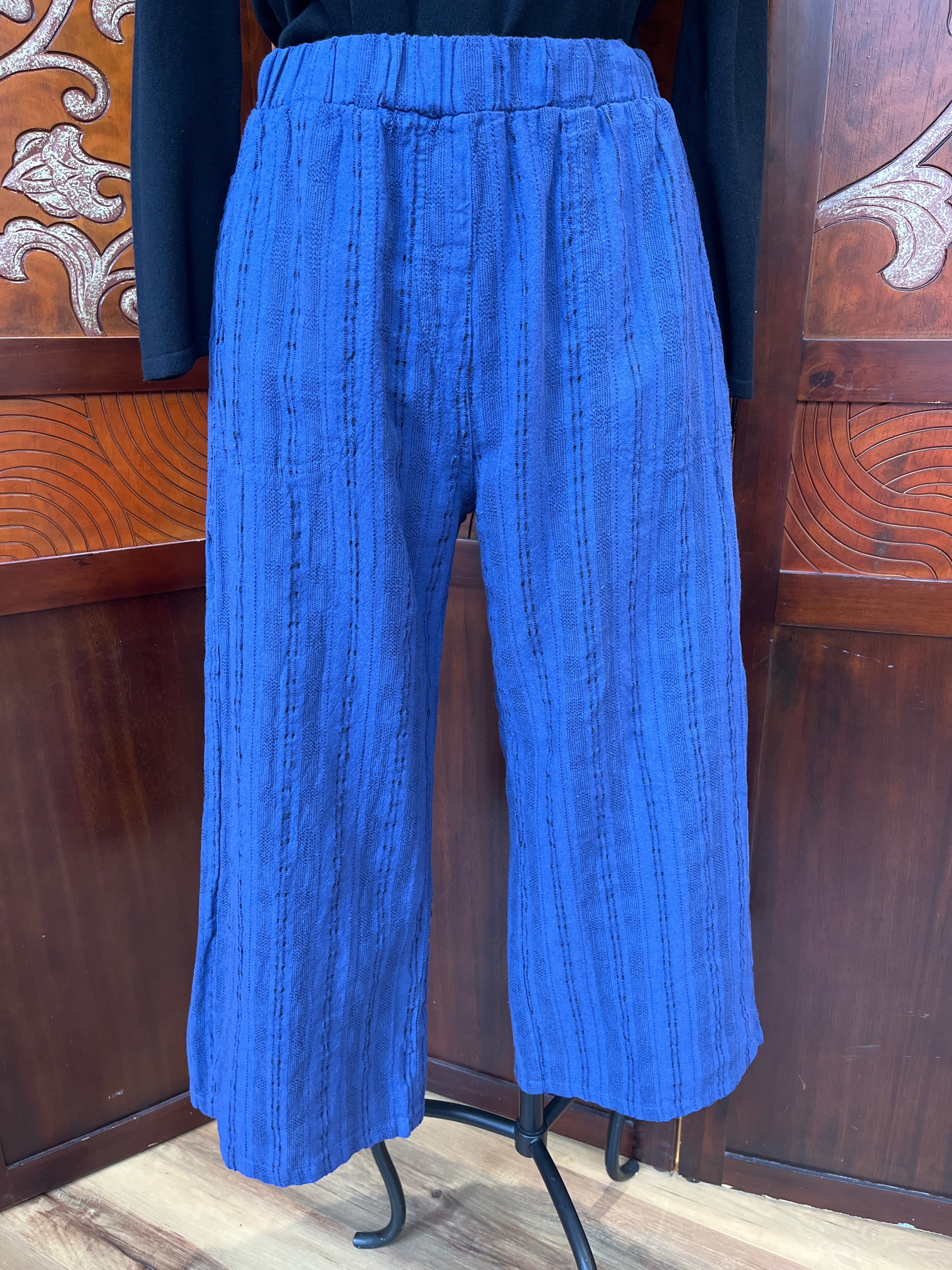 Cut Loose pant, linen/cotton stripe wide leg