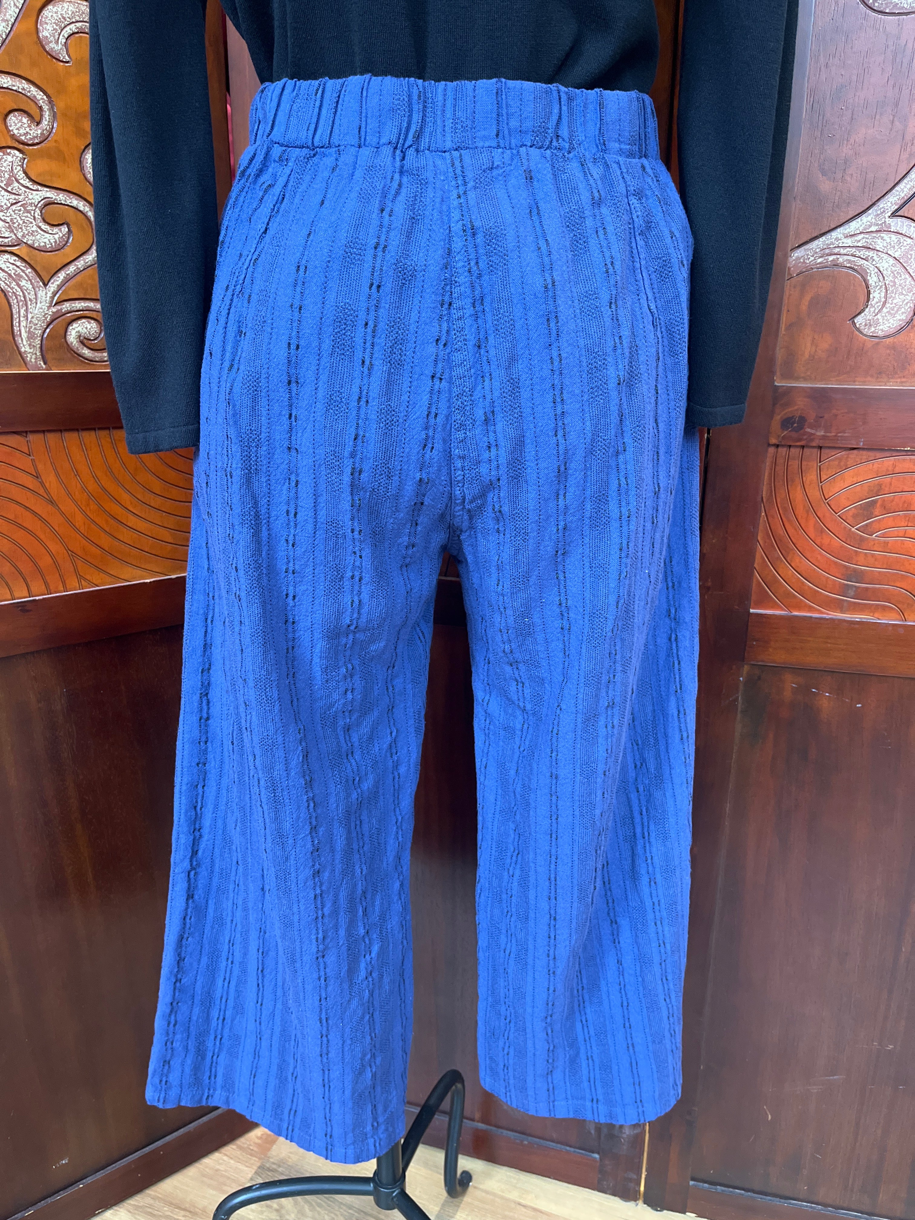 Cut Loose pant, linen/cotton stripe wide leg