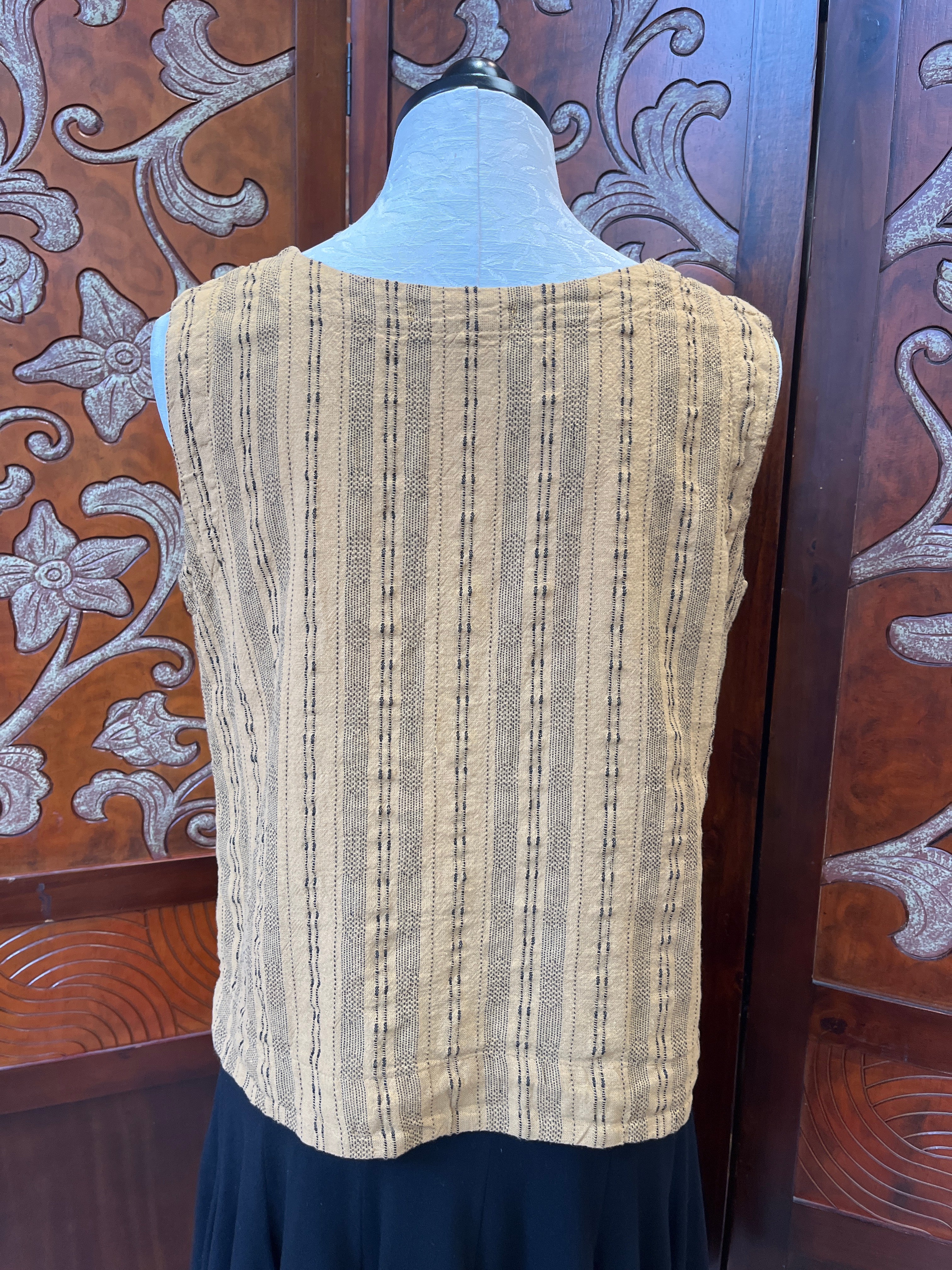 Cut Loose tank, linen/cotton stripe