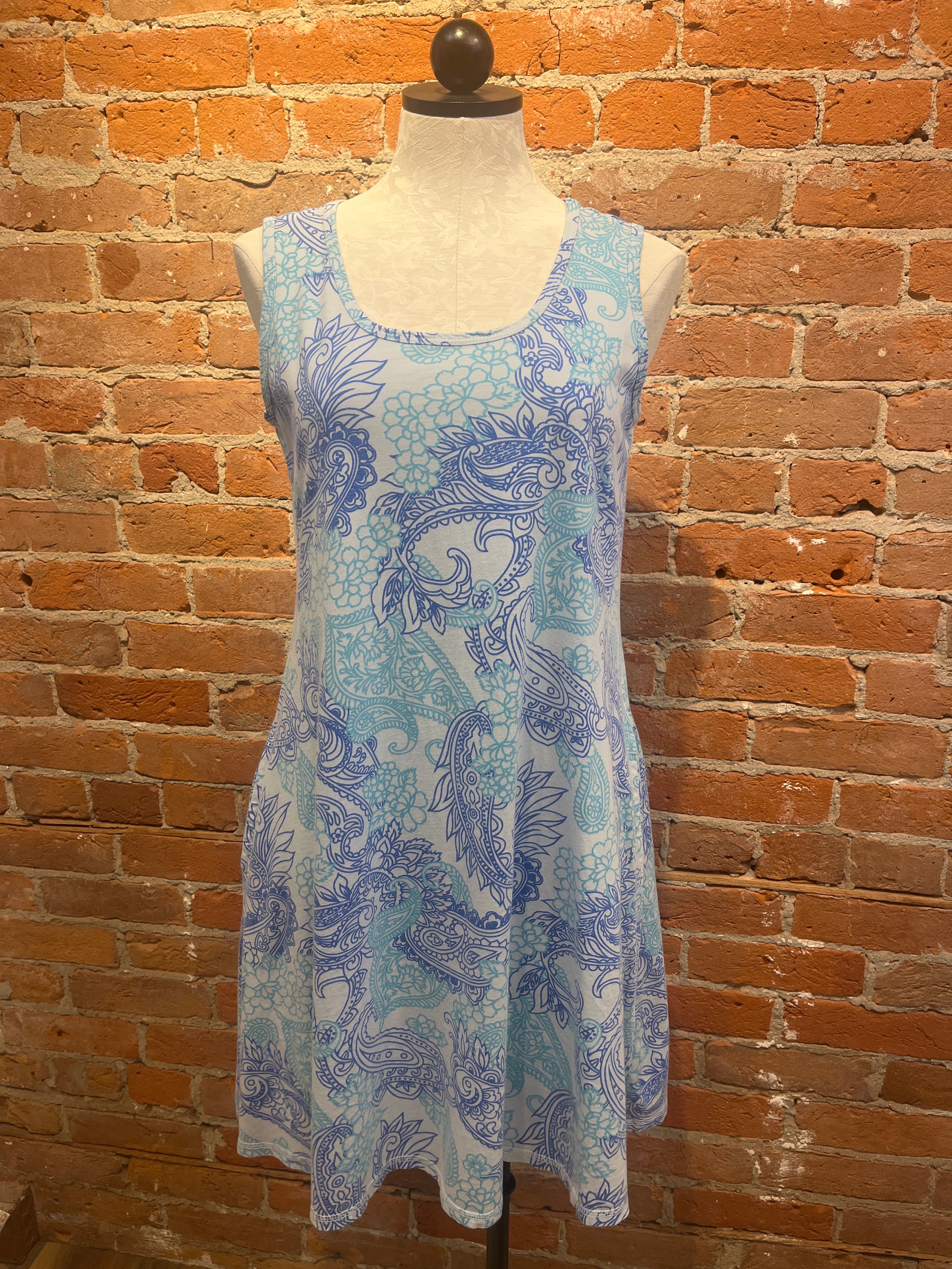 CMC dress 5507, cotton print Powder Blue