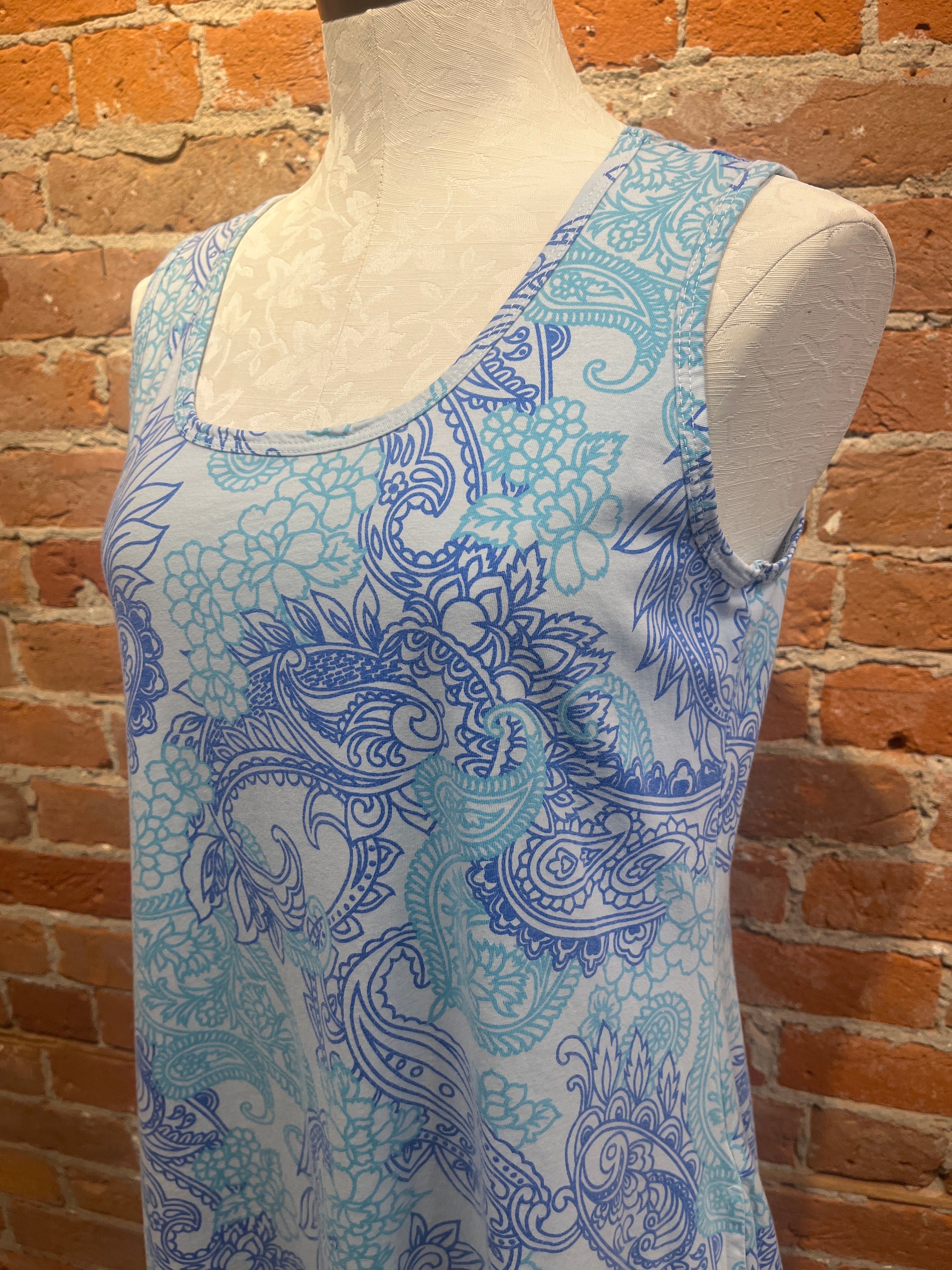 CMC dress 5507, cotton print Powder Blue