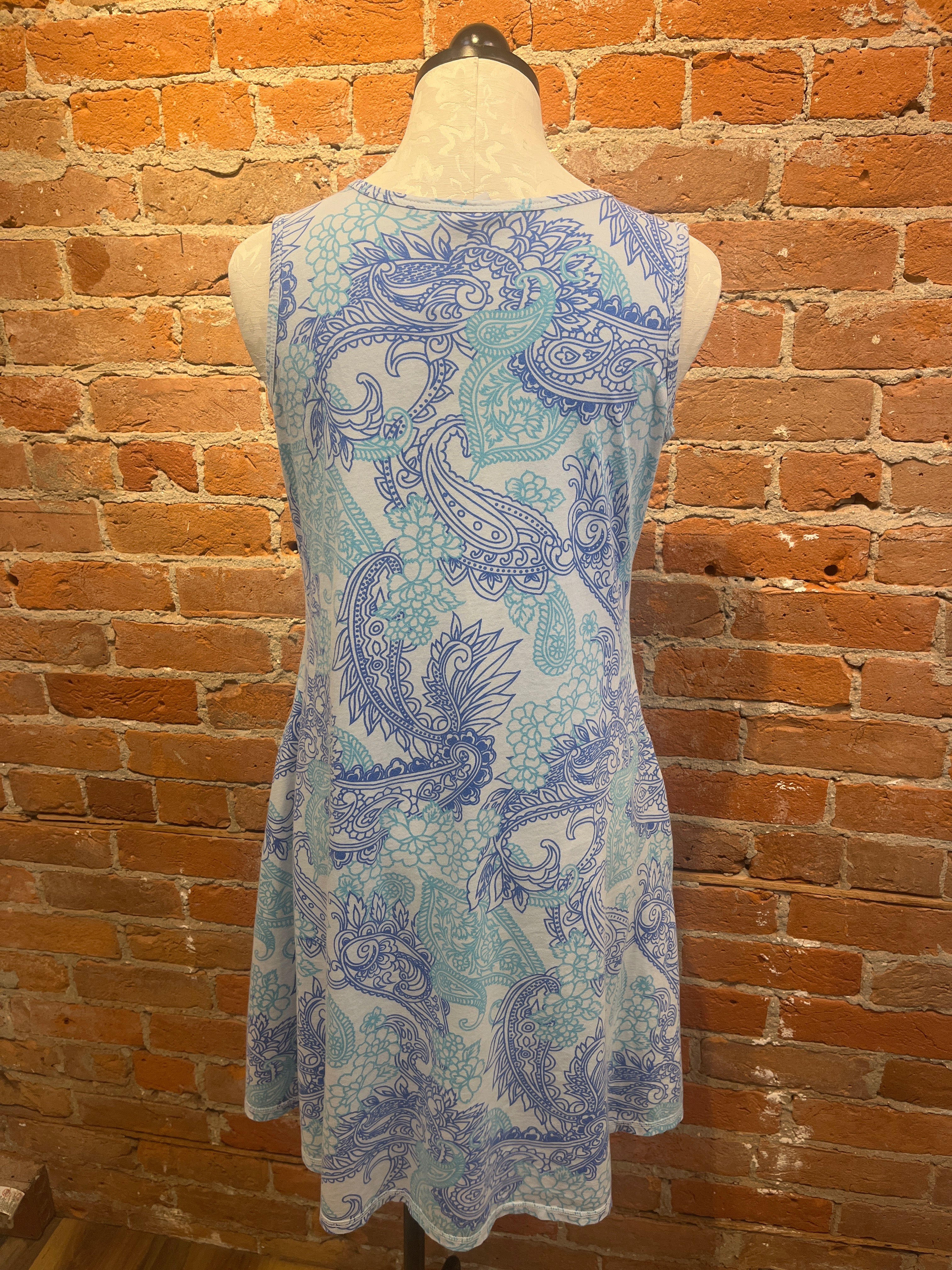 CMC dress 5507, cotton print Powder Blue
