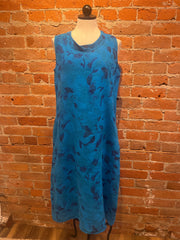 CMC dress 8646, linen print Methyl Blue