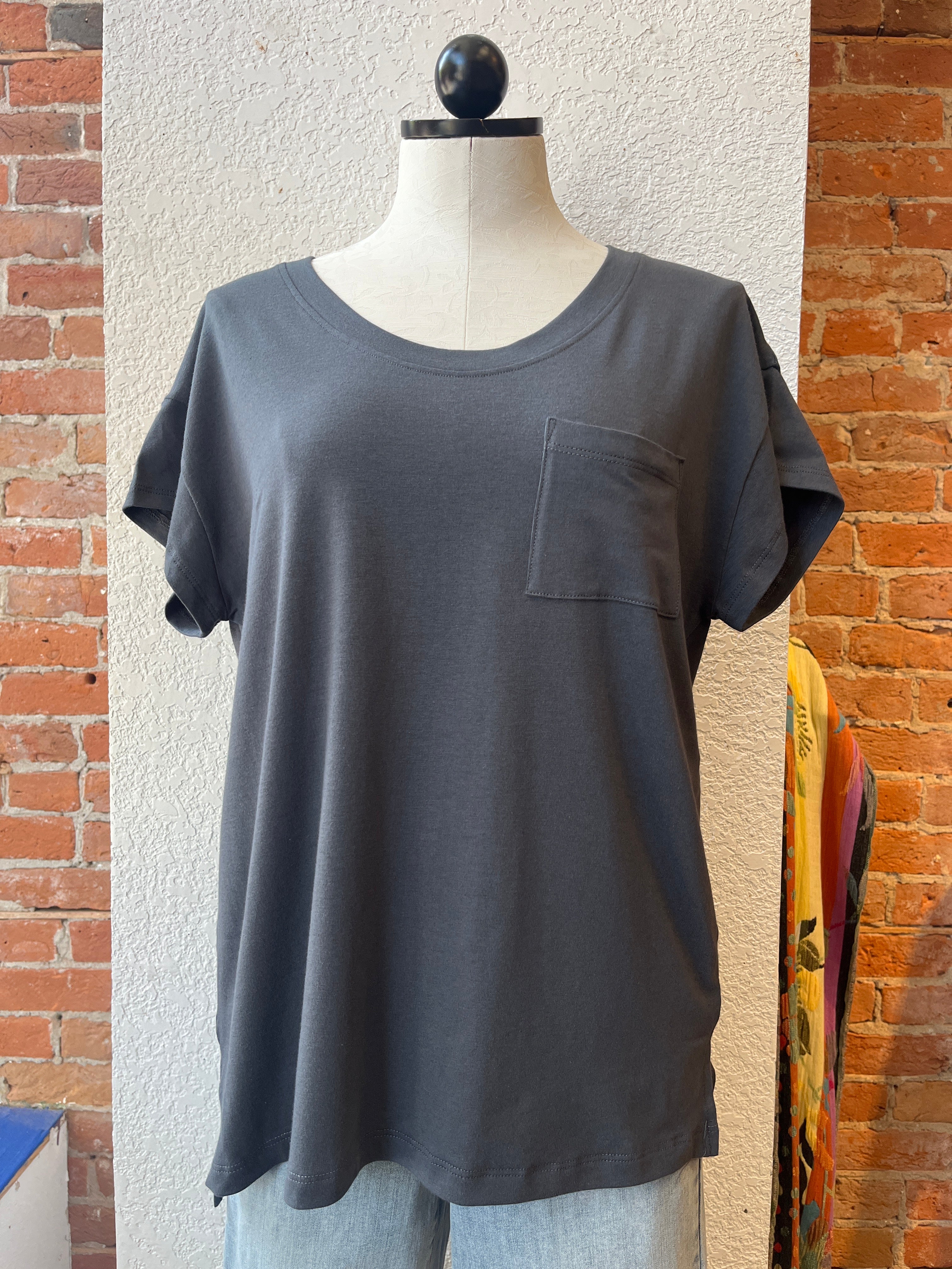 Necessitees t-shirt, u-neck pocket jersey