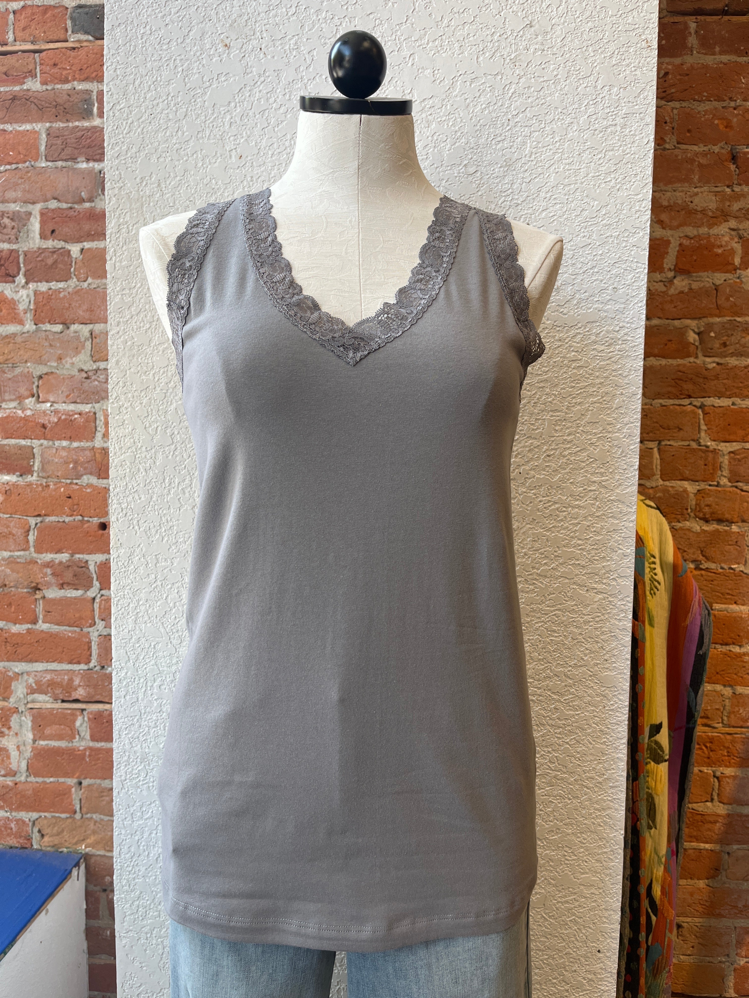 Necessitees tank, jersey lace v-neck