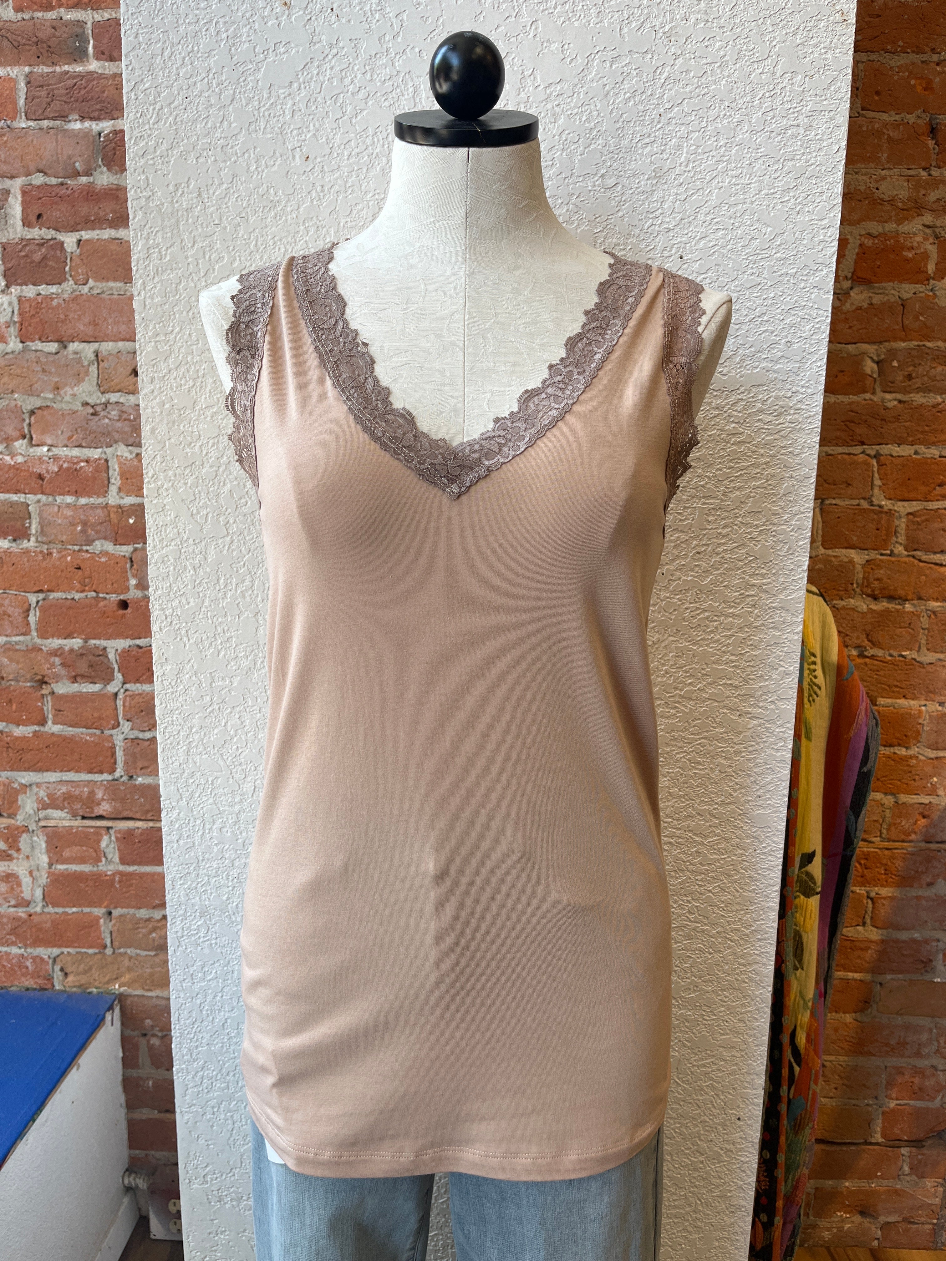 Necessitees tank, jersey lace v-neck