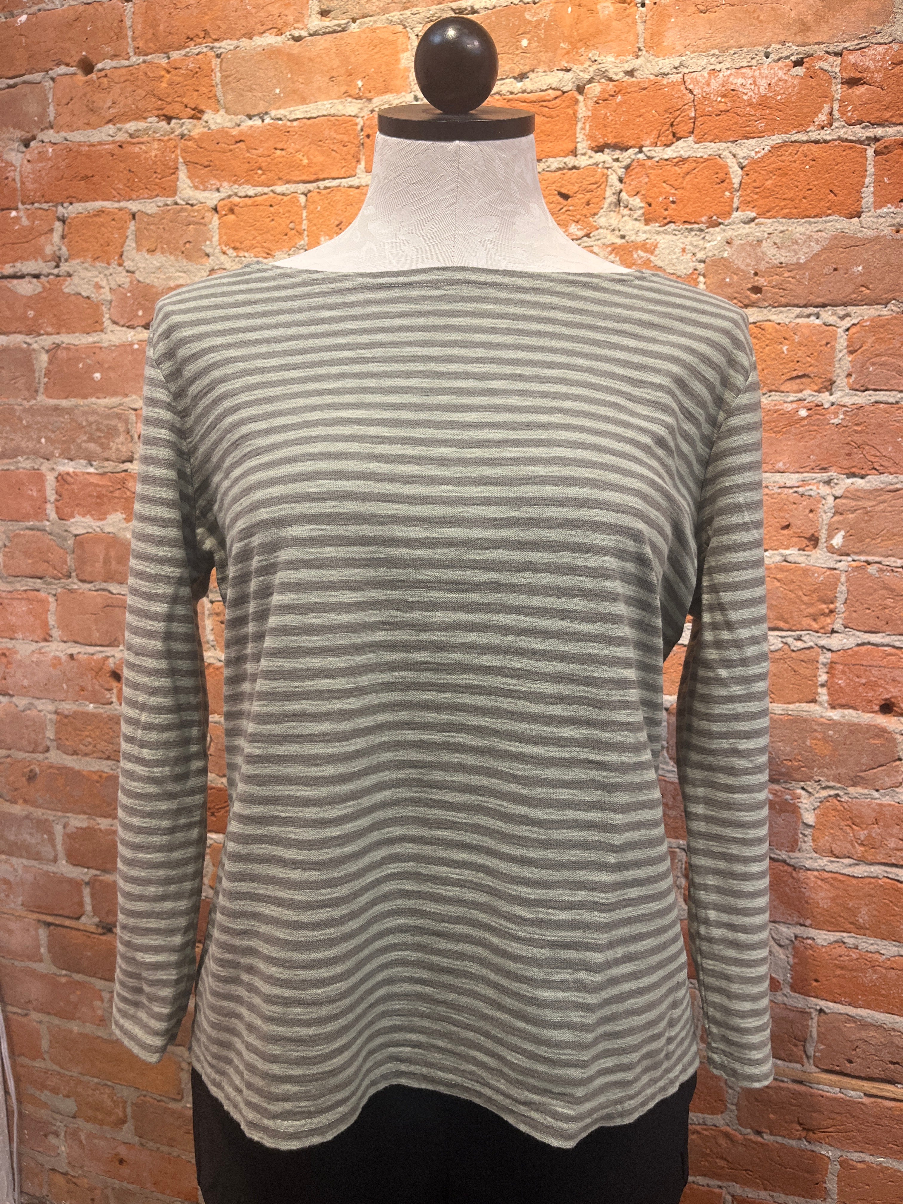 Cut Loose t-shirt, striped 3/4 sleeve boatneck (2 colors)