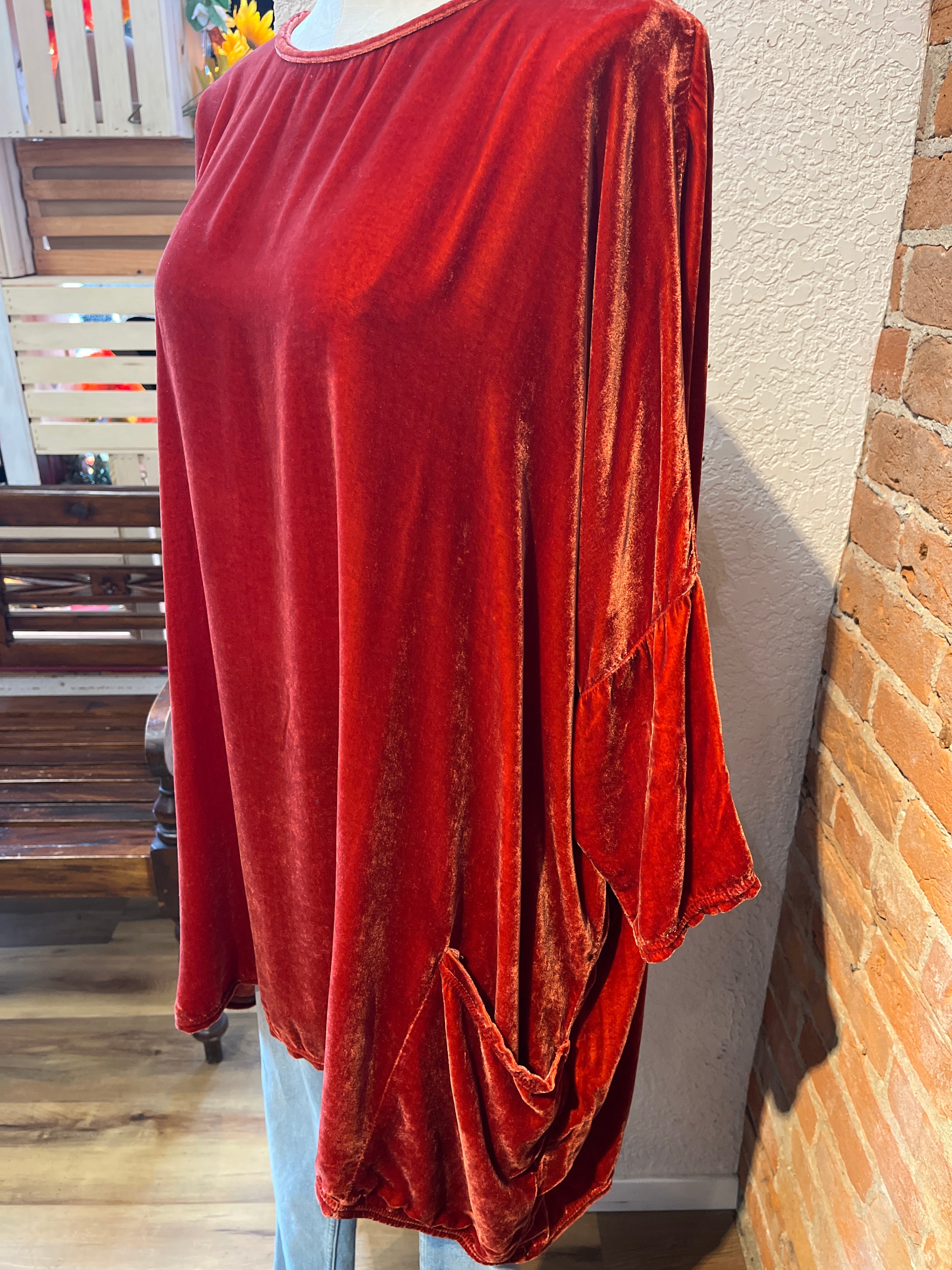 Cut Loose shirt, velvet One Size (2 colors)