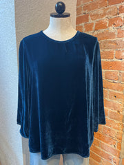 Cut Loose shirt, velvet aline 3/4 sleeve