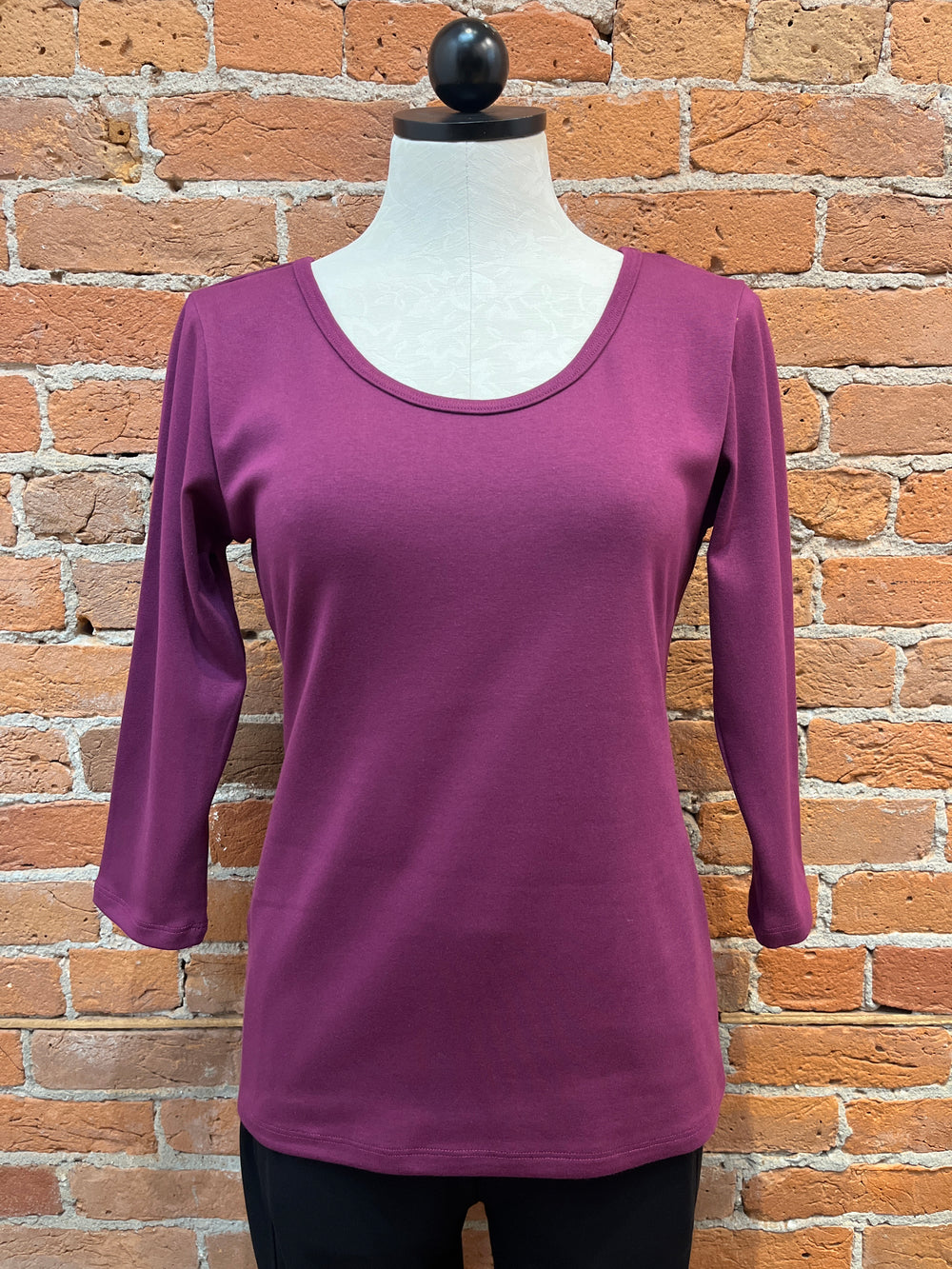 Necessitees t-shirt, reversible scoop 3/4-sleeve (3 colors)