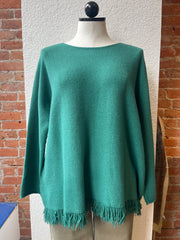 M (Made in Italy) sweater, fringed boatneck 33-604X