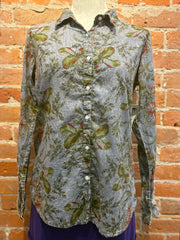 Nu Vintage shirt, grey Rosewood print