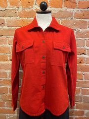 Maya Jones shirt 0309, front pocket button up Red