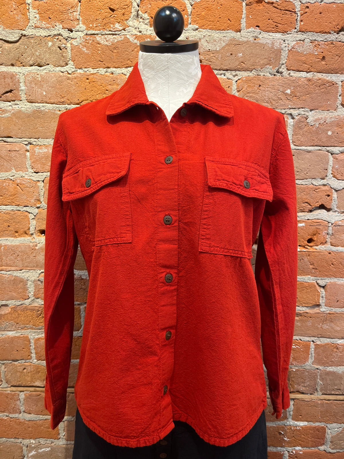 Maya Jones shirt 0309, front pocket button up Red